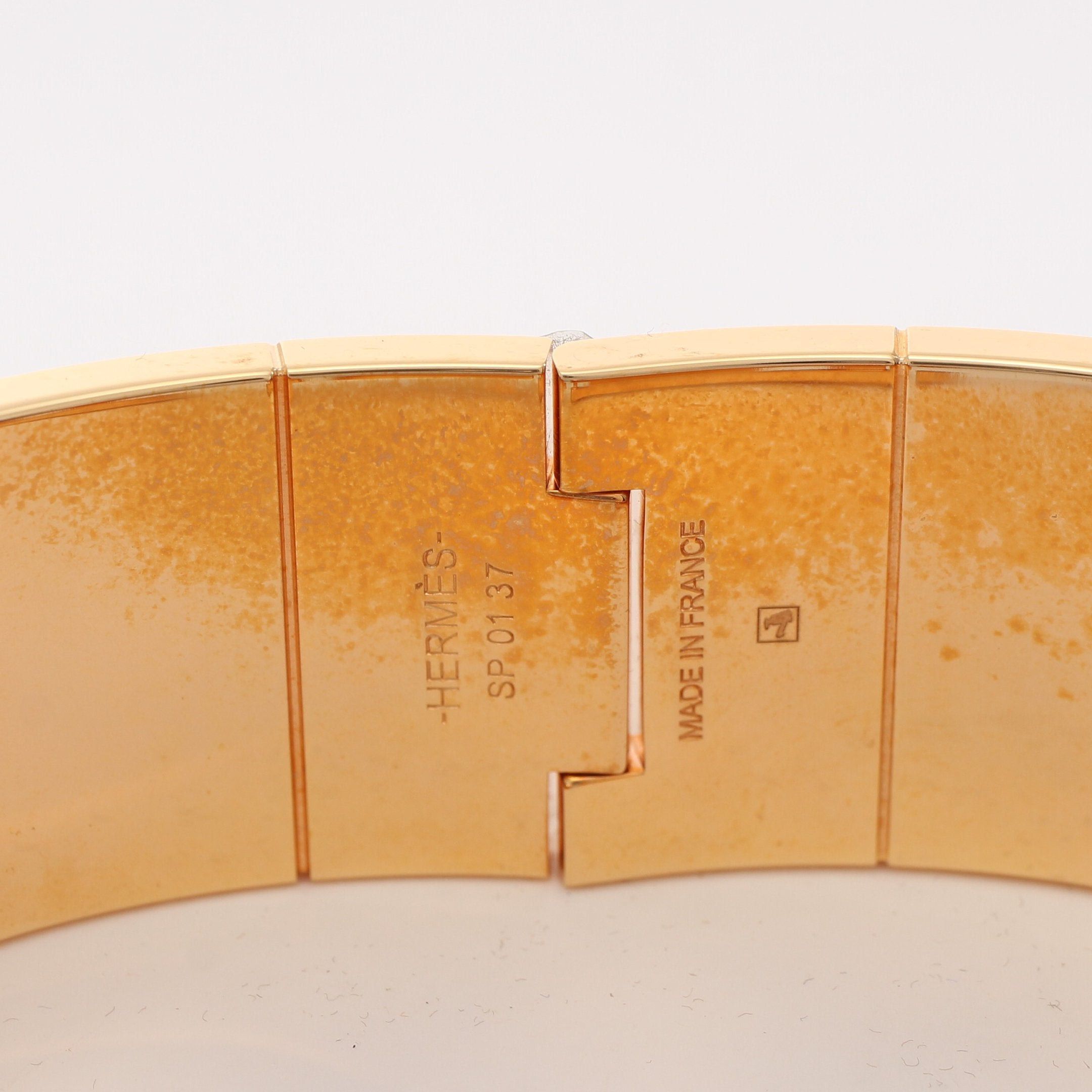 Hermes Hermes Charnier Gm Bangle Gp Enamel Gold Black White Size ONE SIZE - 4 Thumbnail