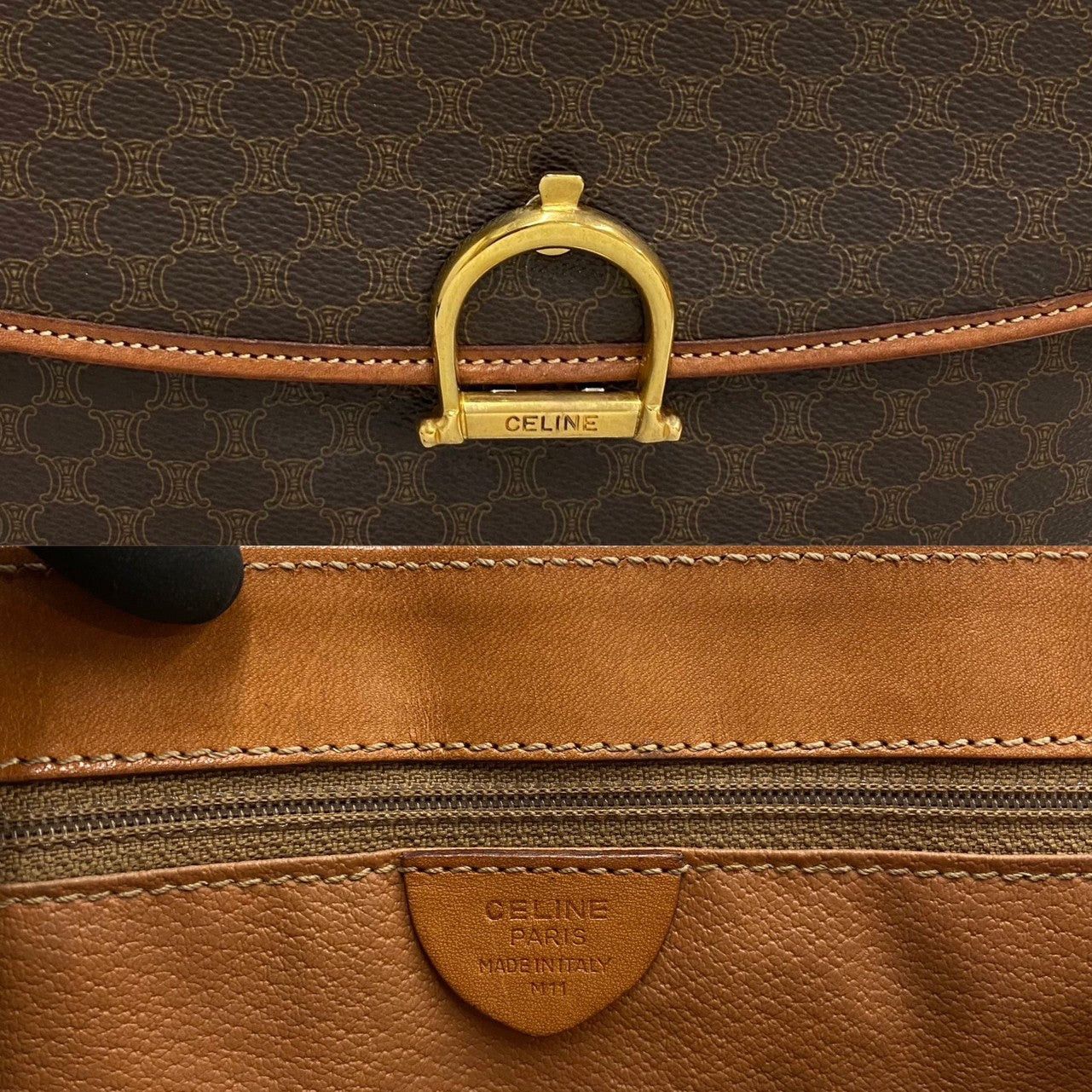 Celine Celine Handbag Brown Leather Size ONE SIZE - 3 Thumbnail