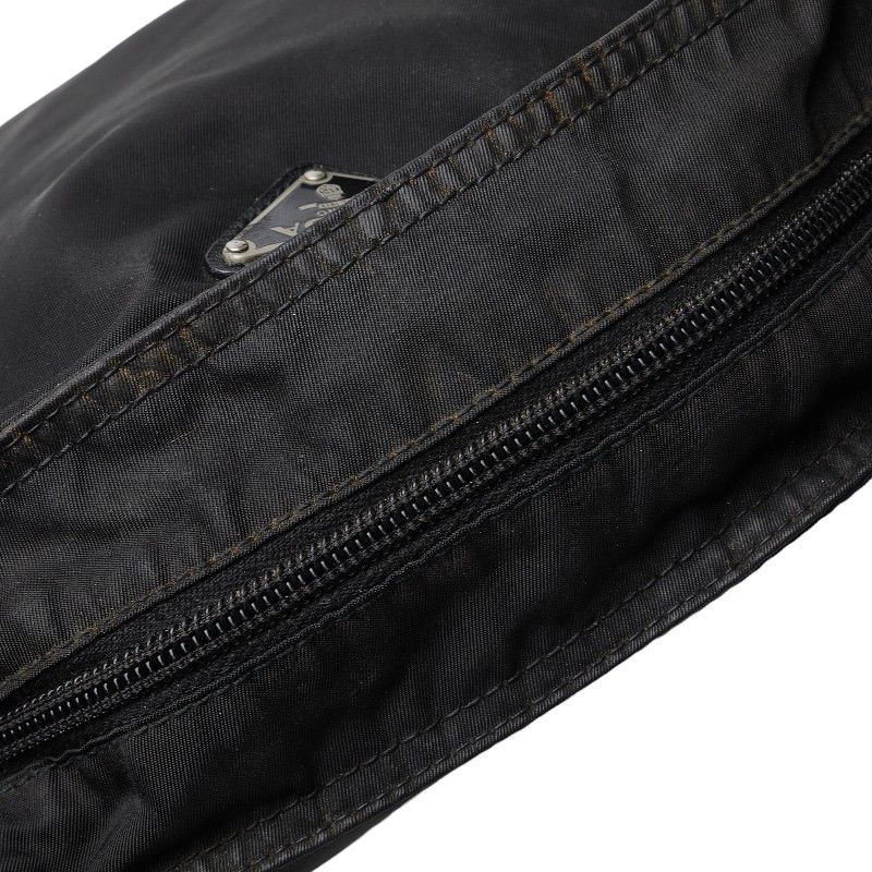 Prada Prada Prada Nylon Triangle Logo Plate Shoulder Bag Black Canvas Crossbody Bag in Good Condition Size ONE SIZE - 5 Thumbnail
