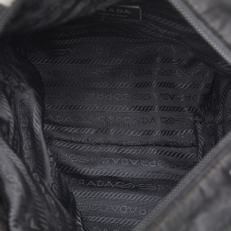Prada Prada Prada Nylon Triangle Logo Plate Shoulder Bag Black Canvas Crossbody Bag in Good Condition Size ONE SIZE - 7 Thumbnail