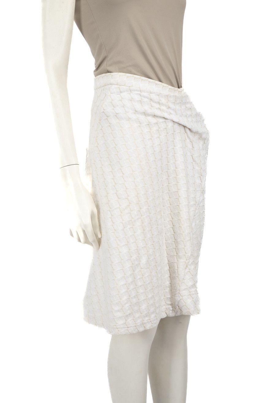 Marni White Abstract Pattern Knee Length Skirt Size 27" / US 4 / IT 40 - 2 Thumbnail
