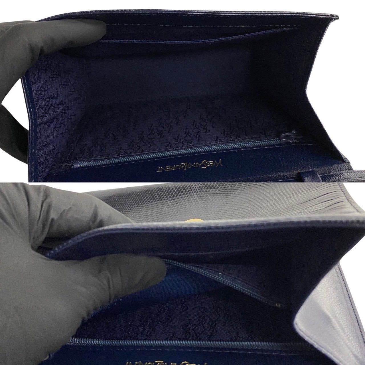 Yves Saint Laurent Yves Saint Laurent Shoulder Bag Navy Lizard Size ONE SIZE - 10 Thumbnail