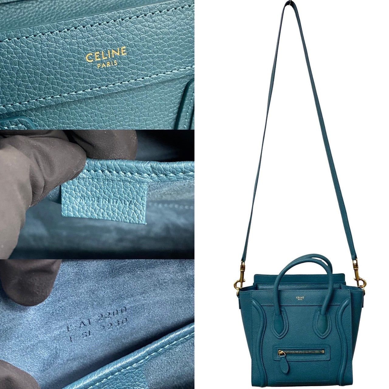 Celine Celine Handbag Green Leather Size ONE SIZE - 4 Thumbnail