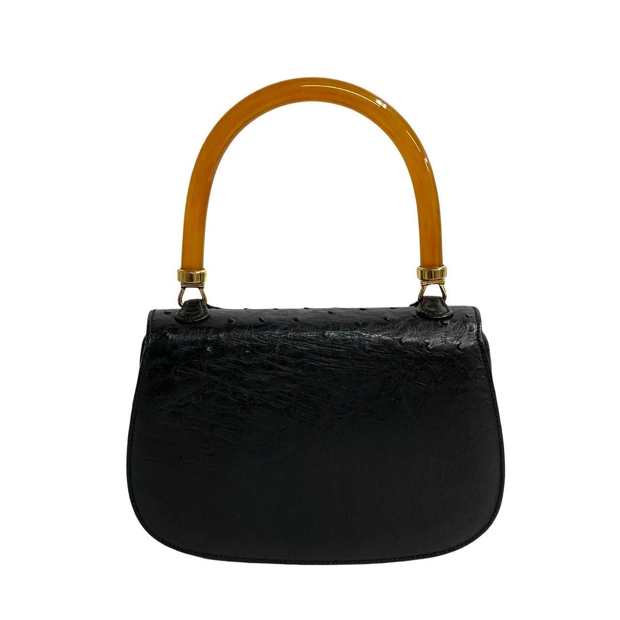 Gucci Gucci Handbag Black Ostrich Size ONE SIZE - 4 Thumbnail