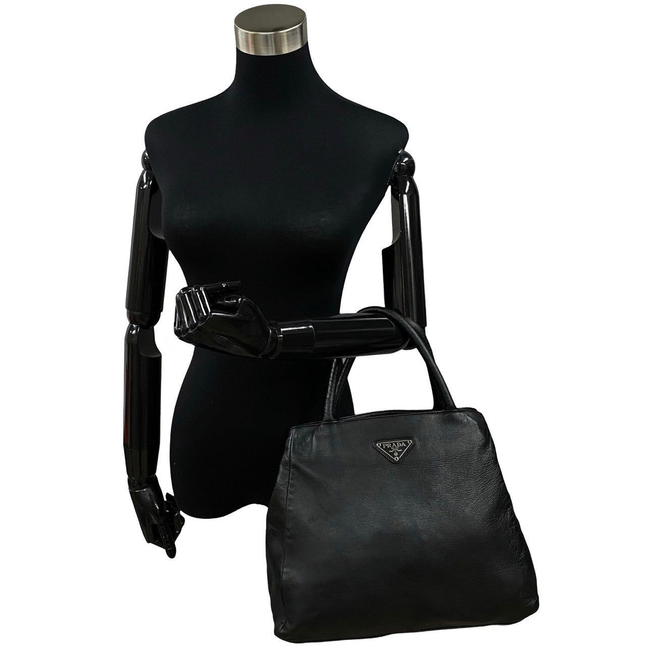 Prada Prada Handbag Black Leather Size ONE SIZE - 2 Thumbnail