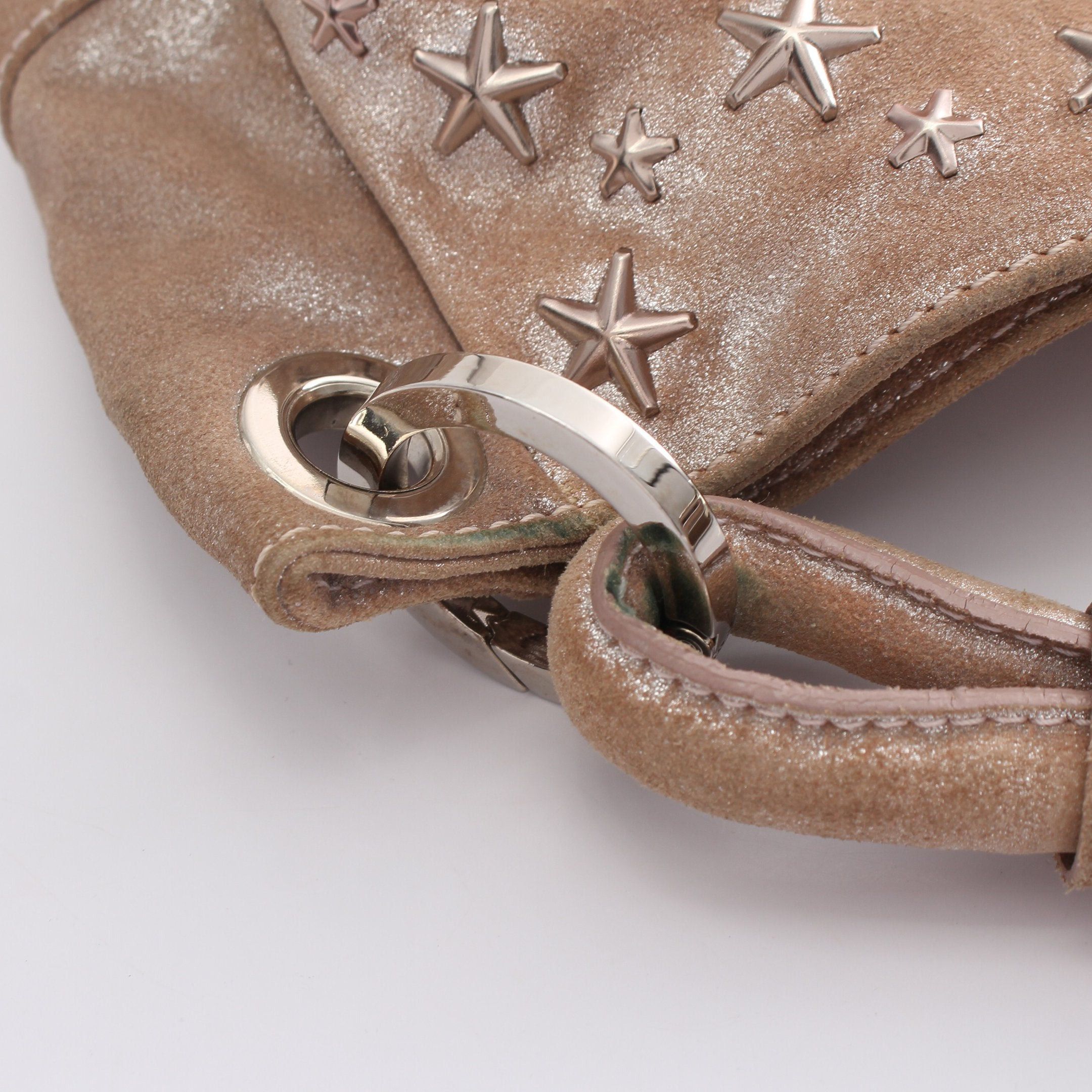 Jimmy Choo Jimmy Choo Sky Bag One Shoulder Suede Pink Beige Star Studs Size ONE SIZE - 8 Thumbnail
