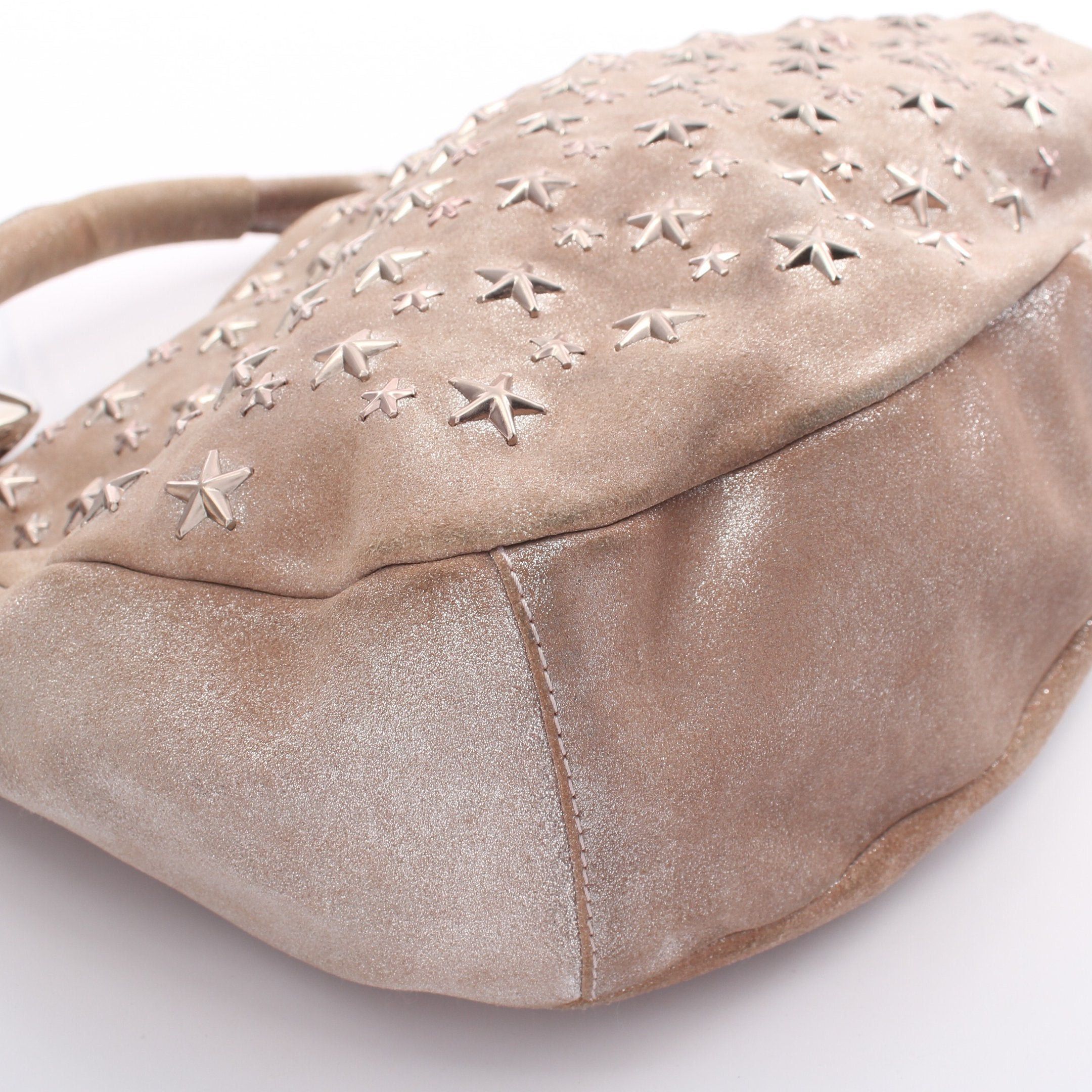 Jimmy Choo Jimmy Choo Sky Bag One Shoulder Suede Pink Beige Star Studs Size ONE SIZE - 6 Thumbnail