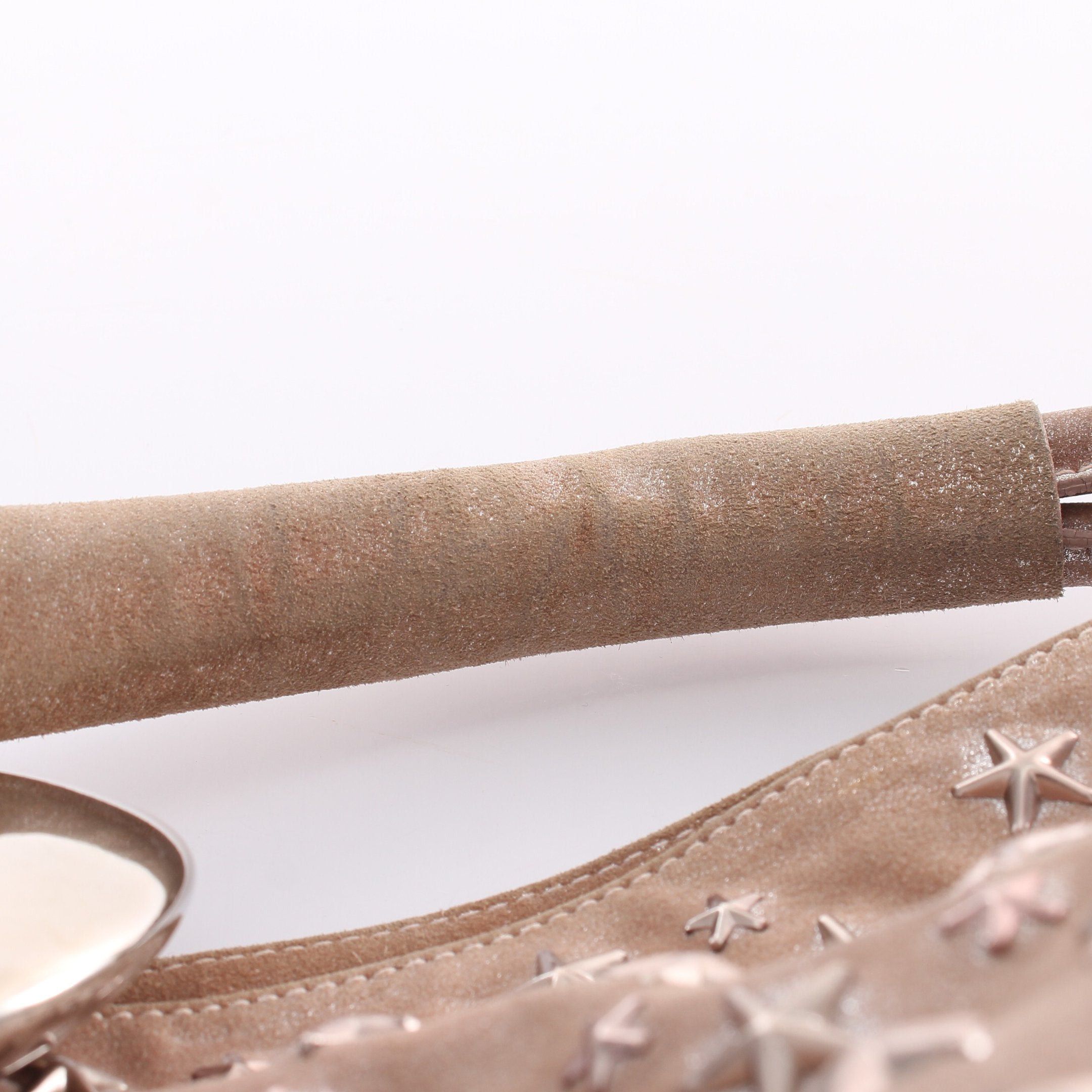 Jimmy Choo Jimmy Choo Sky Bag One Shoulder Suede Pink Beige Star Studs Size ONE SIZE - 7 Thumbnail