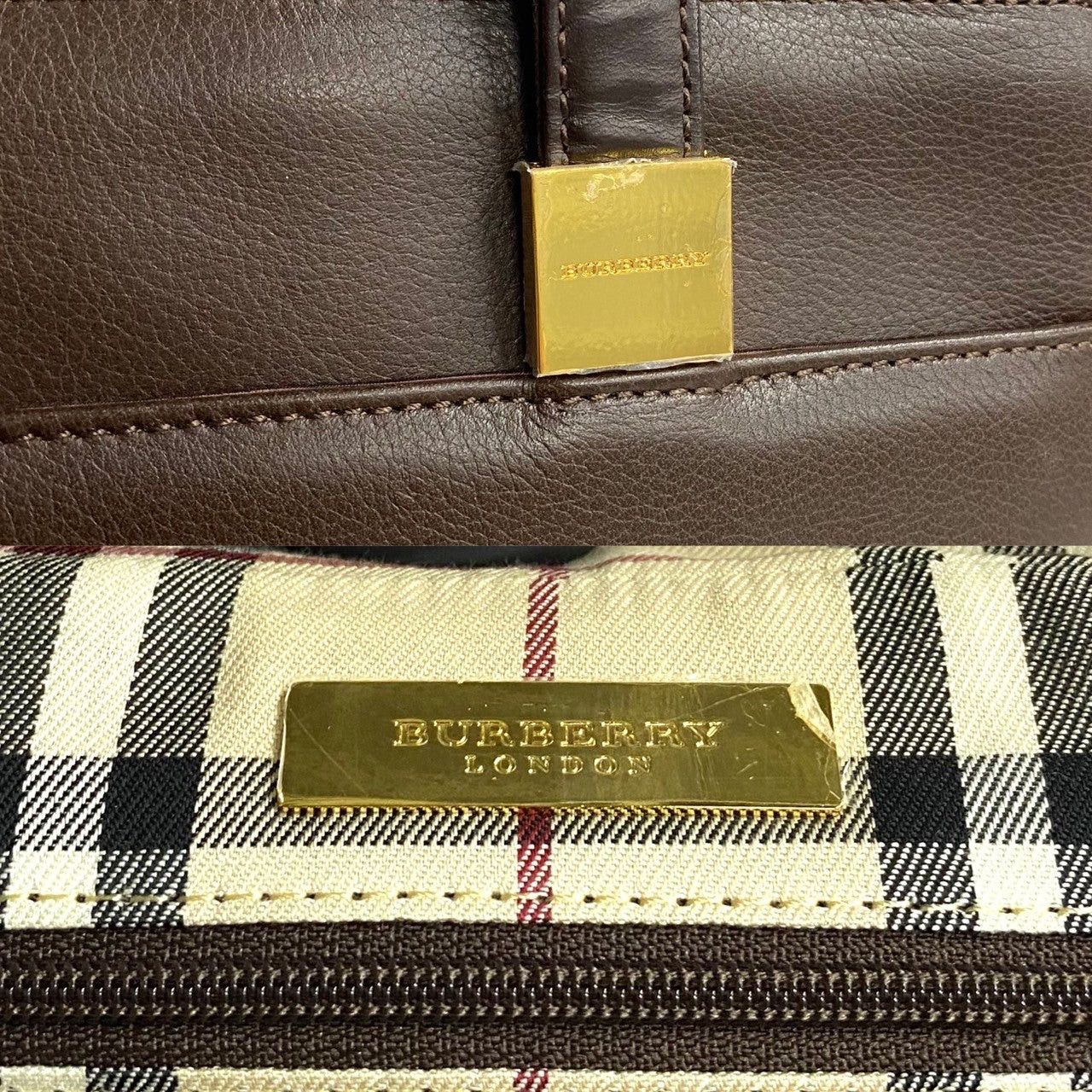 Burberry Burberry Handbag Brown Leather Size ONE SIZE - 3 Thumbnail