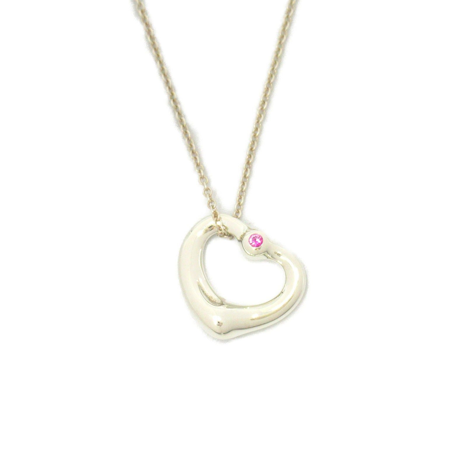 Tiffany & Co. Tiffany Co Open Heart Pink Sapphire Pendant Necklace 925 Silver Size ONE SIZE - 2 Thumbnail