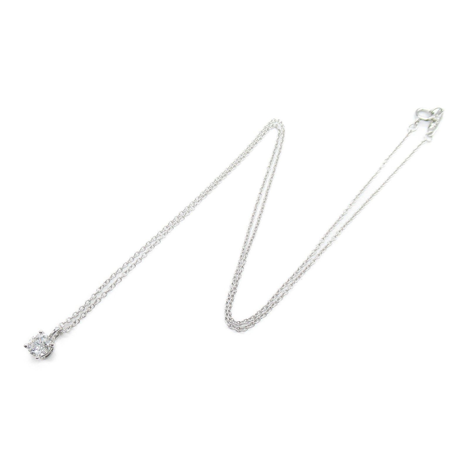 Tiffany & Co. Tiffany Co Solitaire Diamond Necklace Pt950 Platinum Clear Size ONE SIZE - 3 Thumbnail