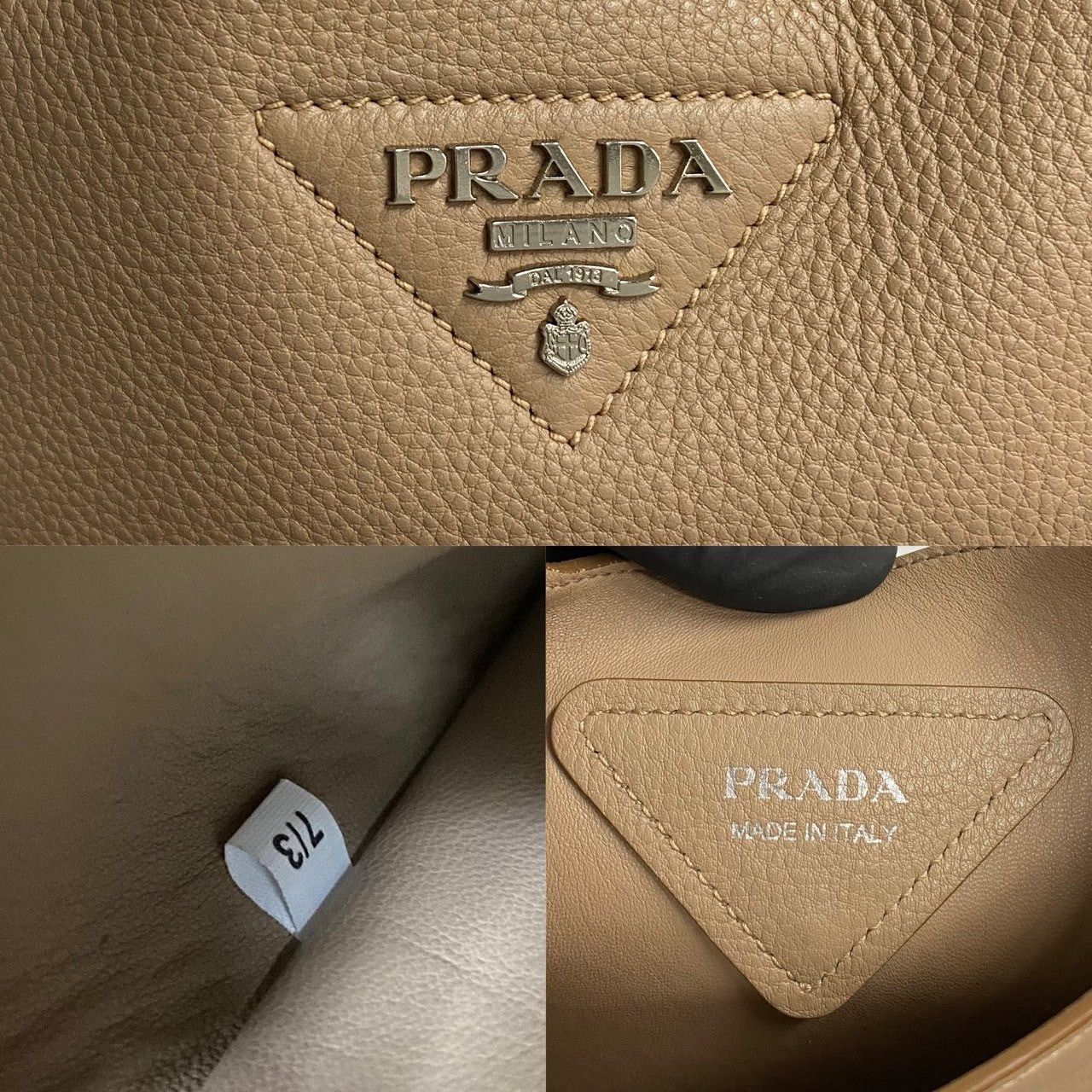 Prada Prada Handbag Beige Leather Size ONE SIZE - 3 Thumbnail