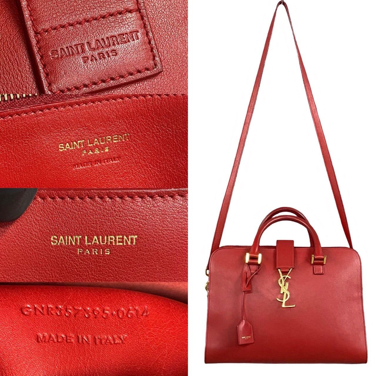 Yves Saint Laurent Yves Saint Laurent Handbag Red Leather Size ONE SIZE - 3 Thumbnail
