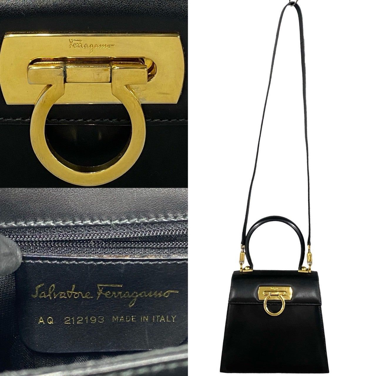 Salvatore Ferragamo Salvatore Ferragamo Handbag Black Leather Size ONE SIZE - 3 Thumbnail