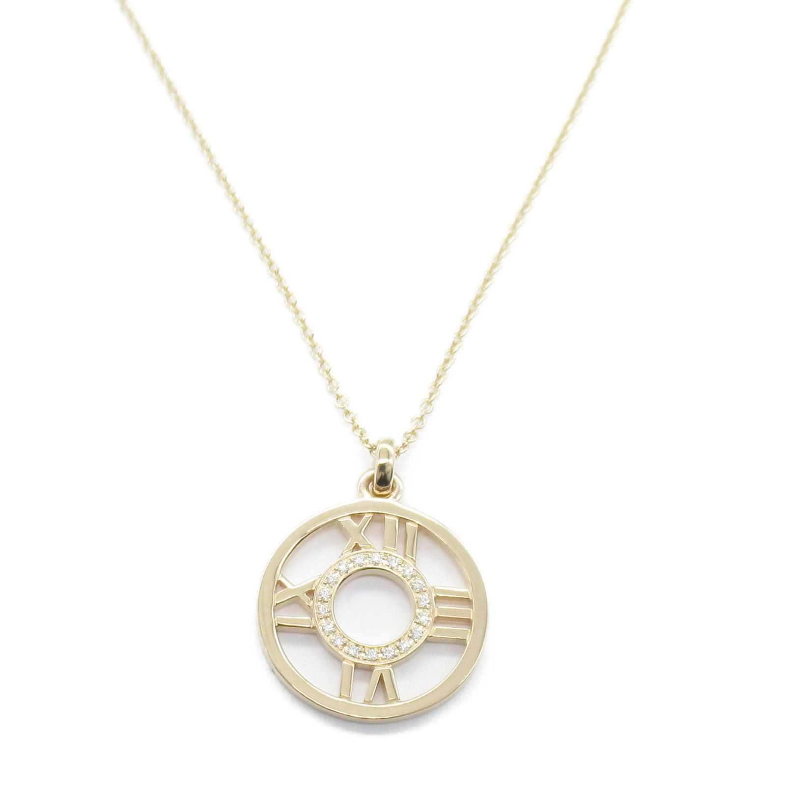 Tiffany & Co. Tiffany Co Atlas Open Medallion Diamond Necklace K18Pg (Pink Gold) Clear Size ONE SIZE - 2 Thumbnail