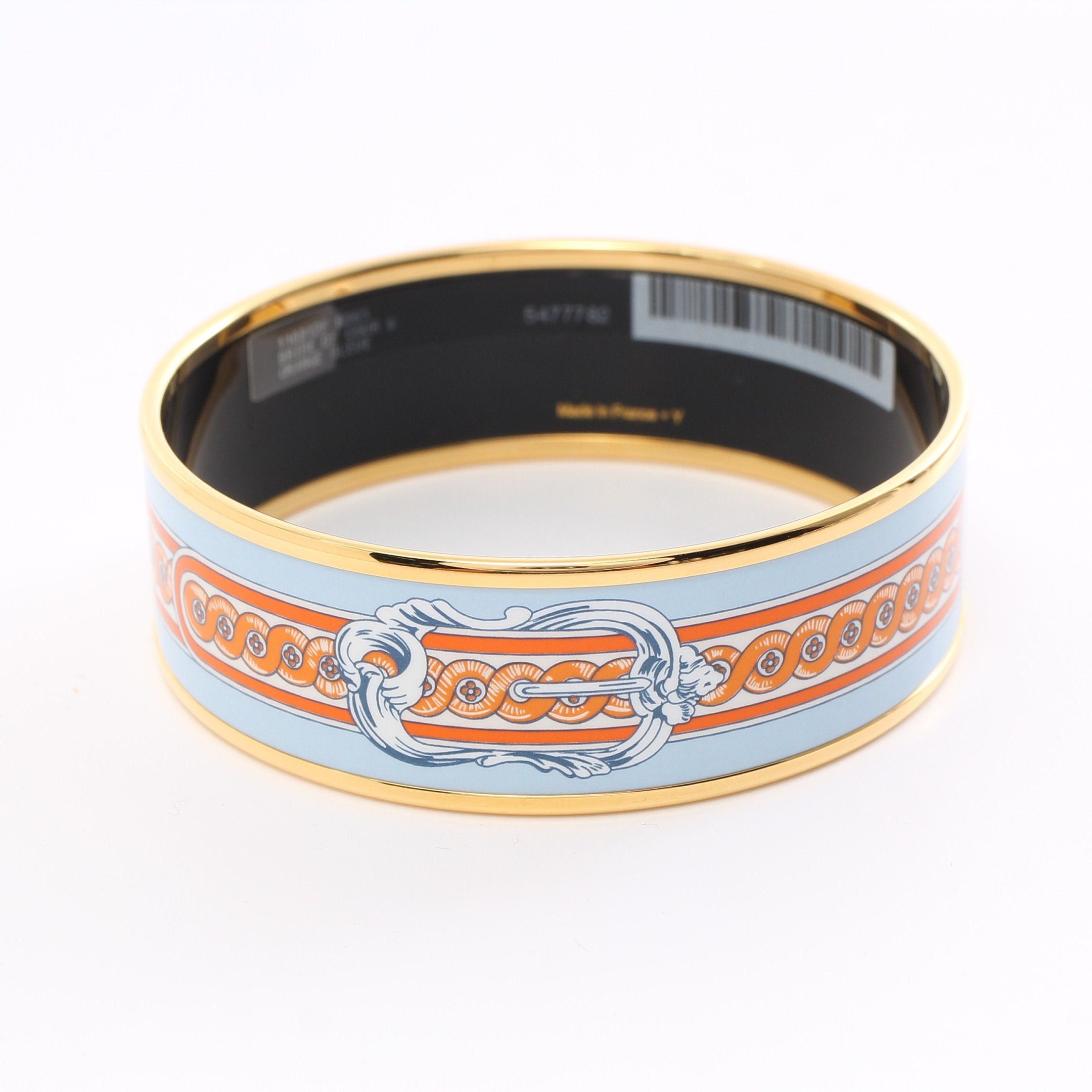 Hermes Hermes Email Gm Bracelet Bangle Cloisonne Gp Light Blue Multicolor Size ONE SIZE - 2 Thumbnail