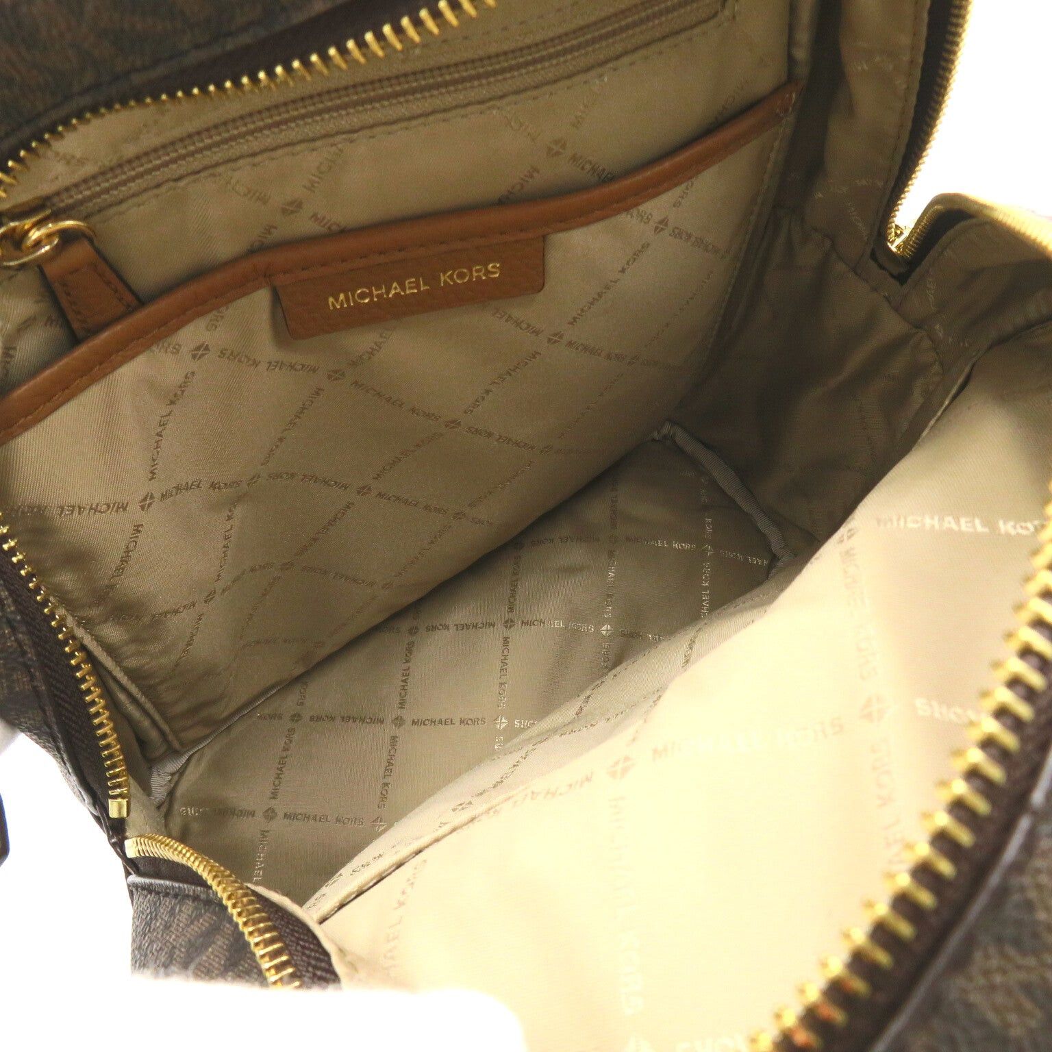 Michael Kors Michael Kors Rucksack Backpack Coated Canvas Brown Size ONE SIZE - 7 Thumbnail