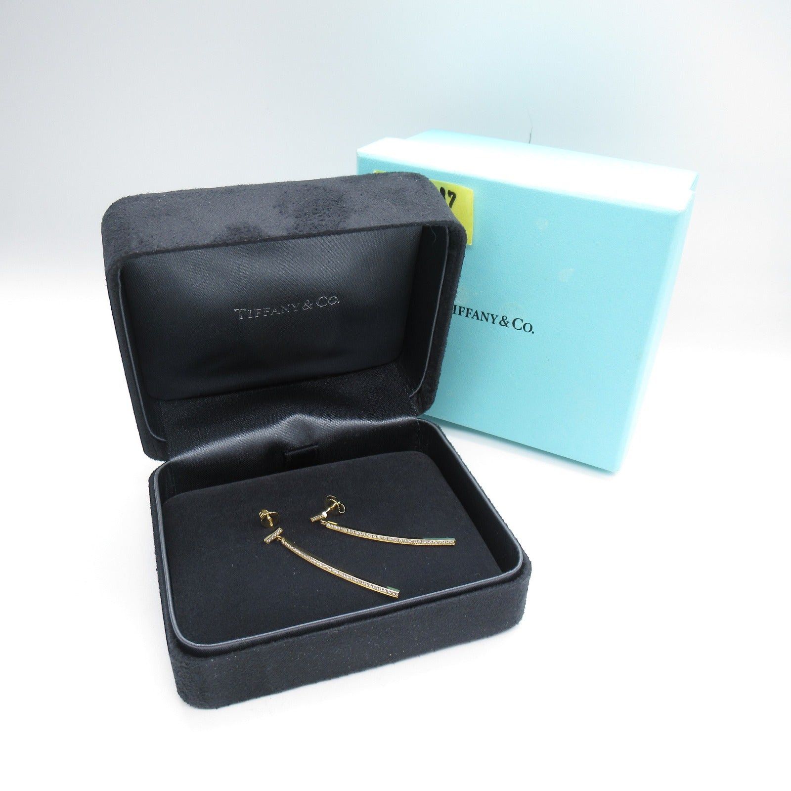 Tiffany & Co. Tiffany Co T-Wire Bar Diamond Earrings K18 (Yellow Gold) Clear Size ONE SIZE - 6 Thumbnail