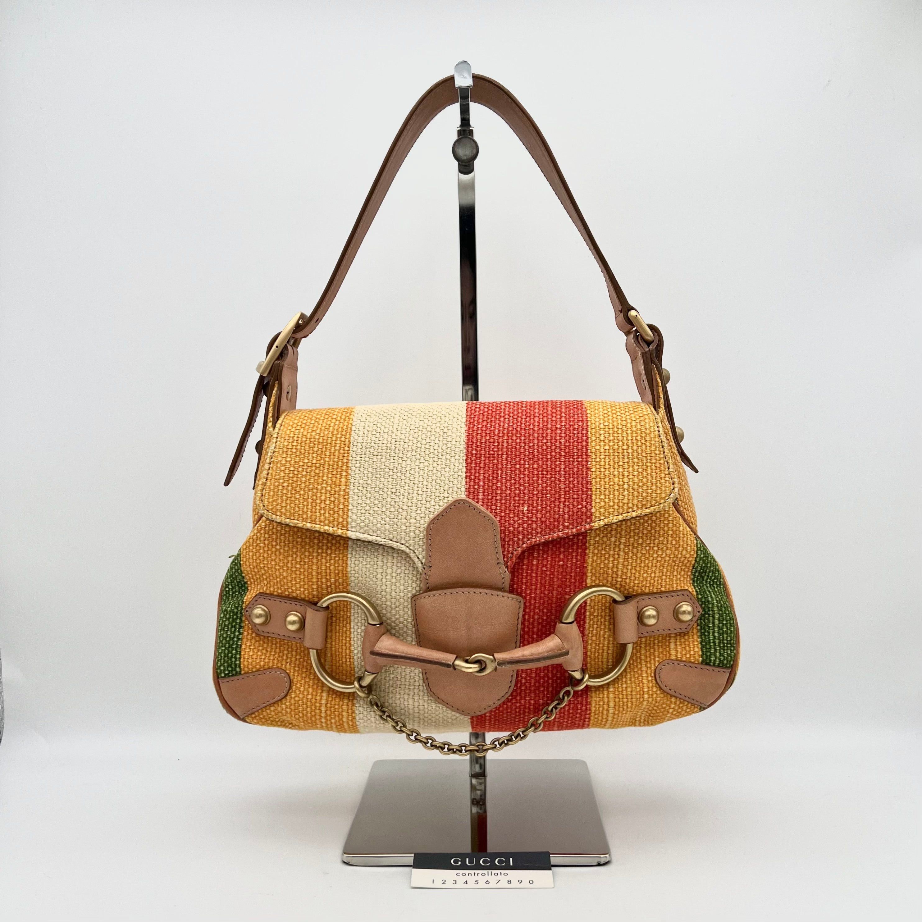 Gucci Gucci Horsebit One Shoulder Bag Gold Hardware Multi-Color Size ONE SIZE - 3 Thumbnail