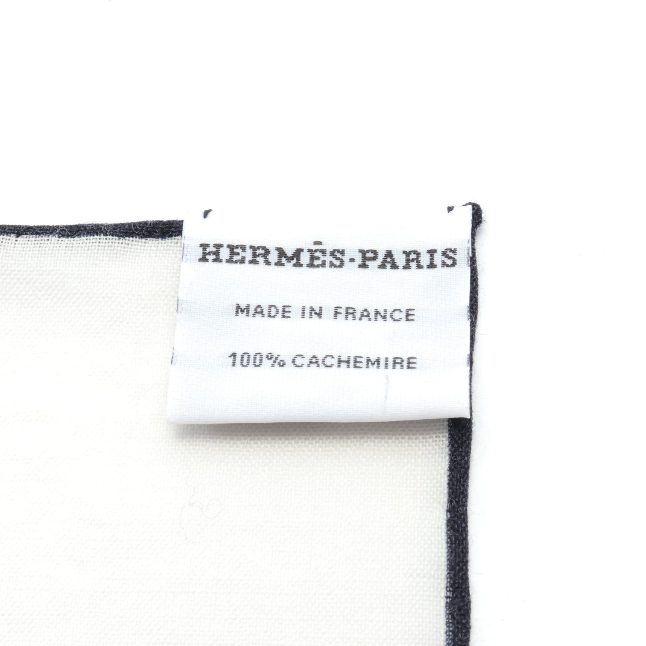 Hermes Hermes Carres 90 Légers Index Palmarum Scarf Cashmere Off White Multicolor Size ONE SIZE - 3 Thumbnail