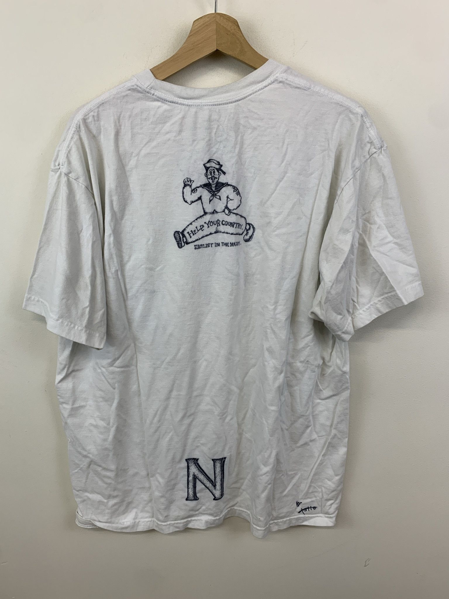 Vintage US Navy Custom Art Tee Shirt USN Anchor Print Tee Size XL Size US XL / EU 56 / 4 - 3 Thumbnail