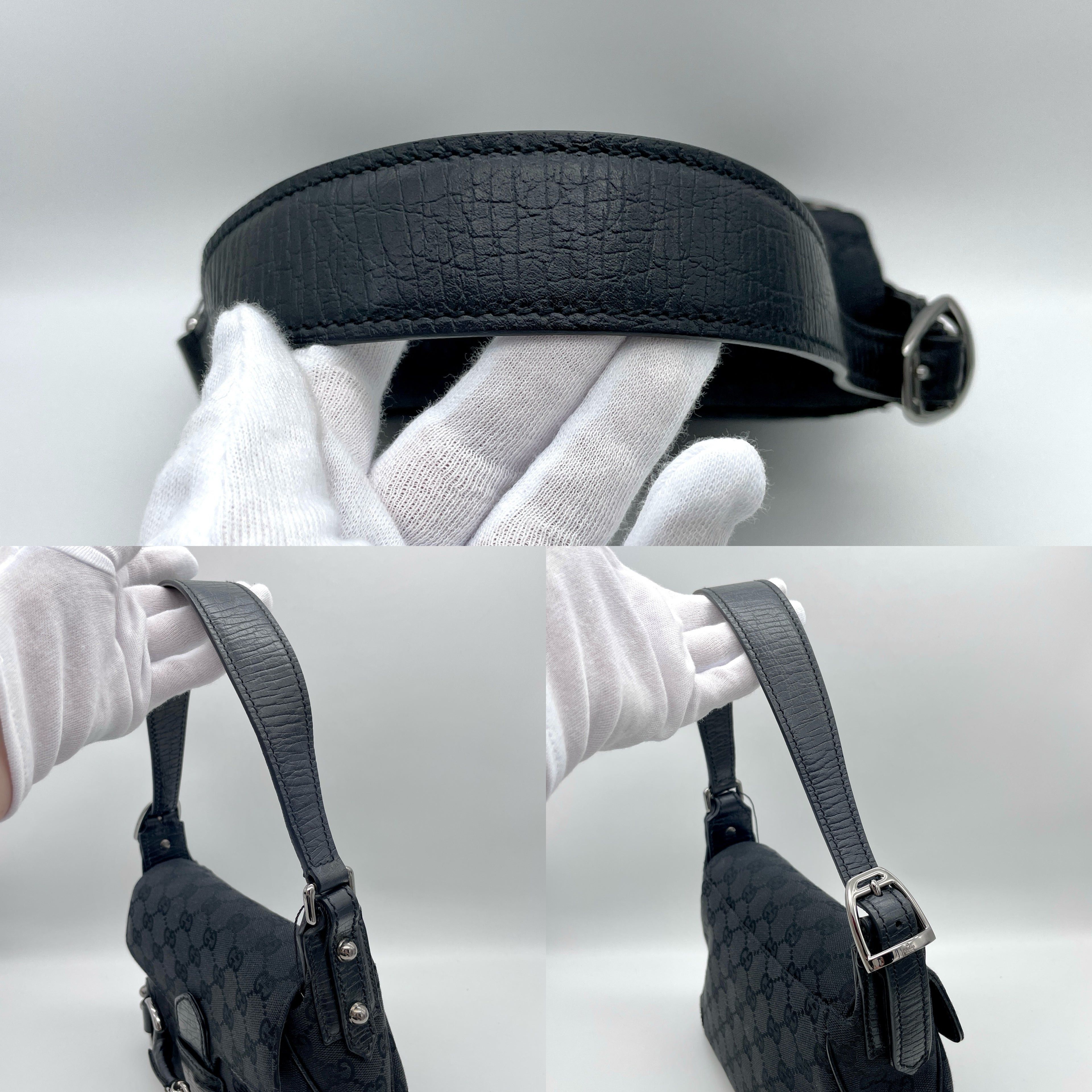 Gucci Gucci Gg Canvas Chain Horsebit One Shoulder Bag Pm Shw Black Size ONE SIZE - 6 Thumbnail