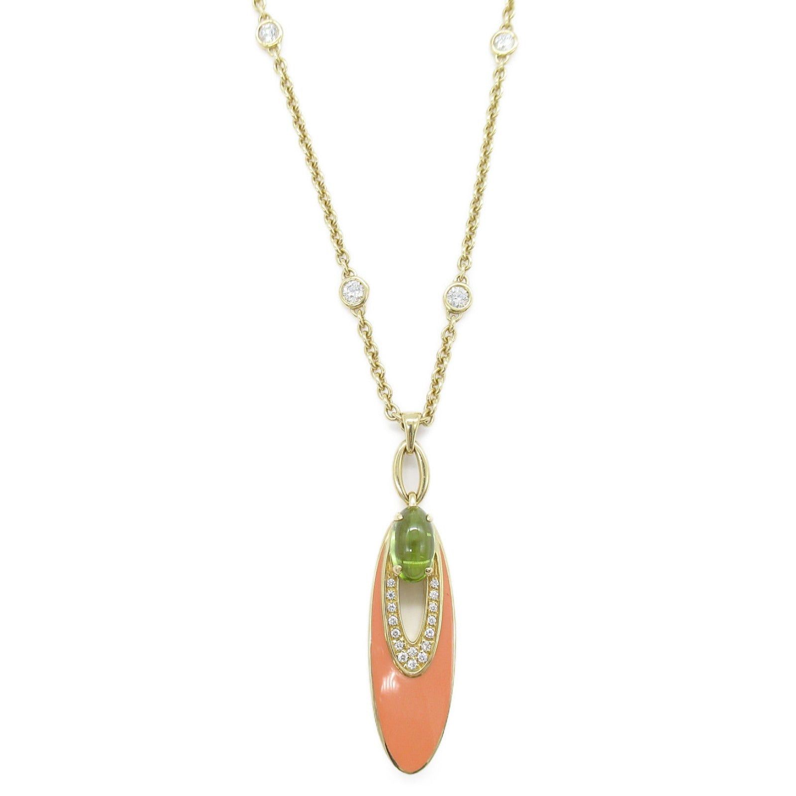 Bvlgari Bvlgari Elysia Peridot Diamond Necklace K18 (Yellow Gold) Green Clear Size ONE SIZE - 2 Thumbnail