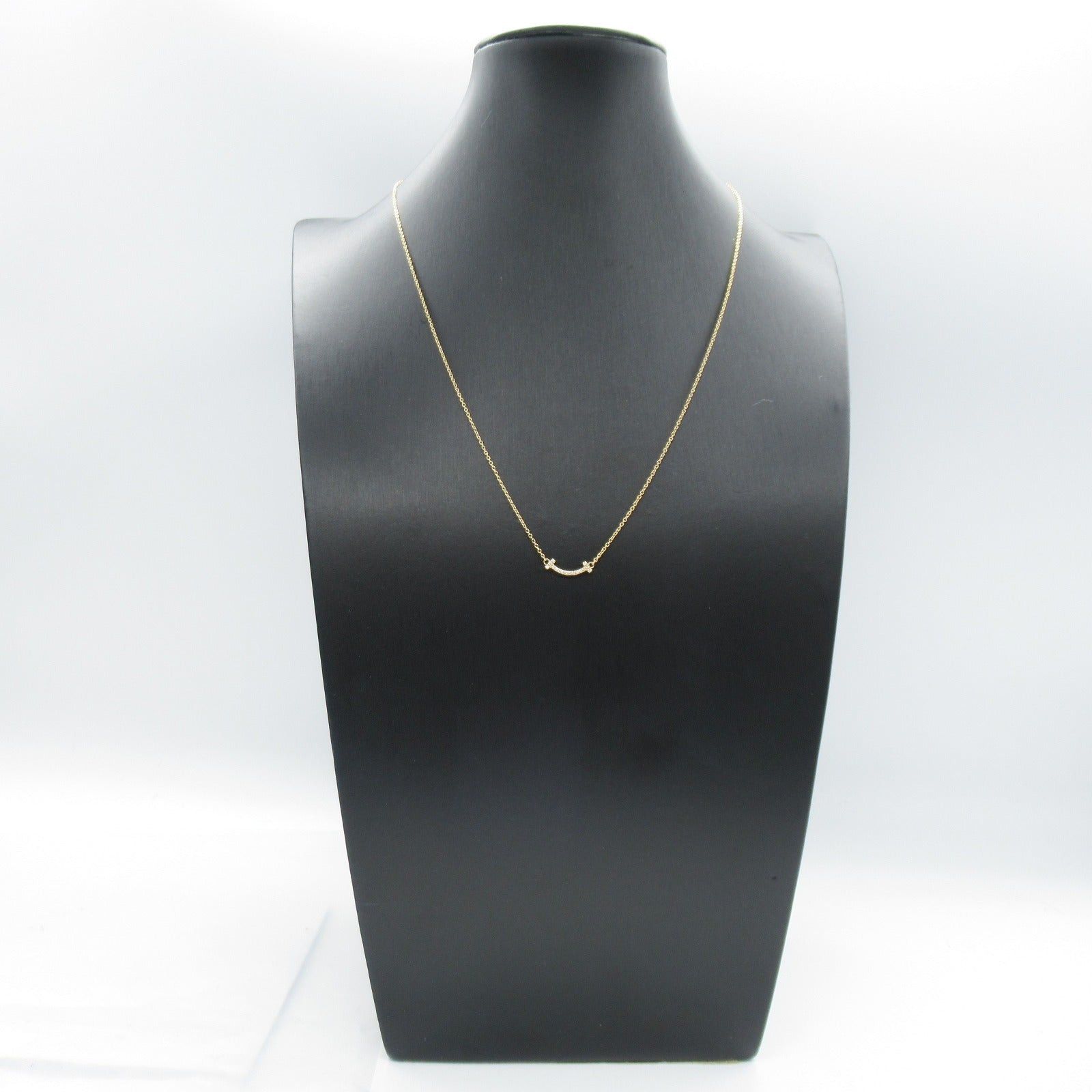 Tiffany & Co. Tiffany Co T-Smile Mini Diamond Necklace K18Pg (Pink Gold) Clear Size ONE SIZE - 6 Thumbnail