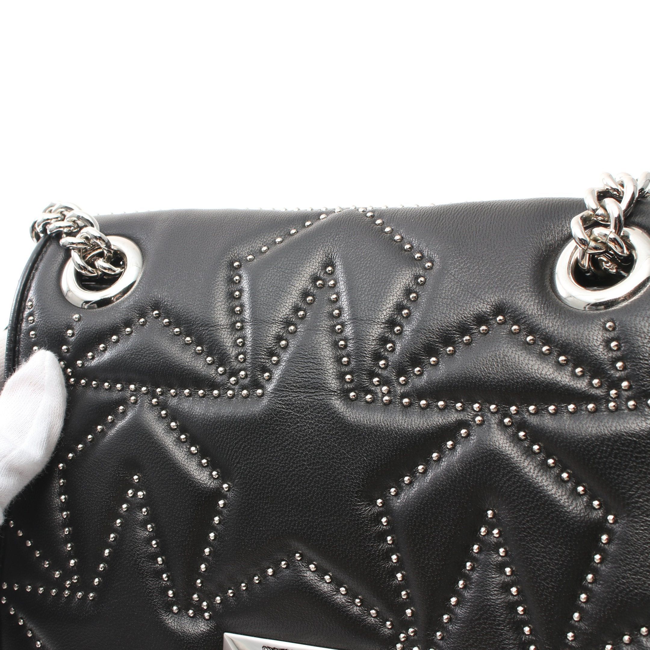 Jimmy Choo Jimmy Choo Double Chain Shoulder Bag Leather Black Size ONE SIZE - 5 Thumbnail