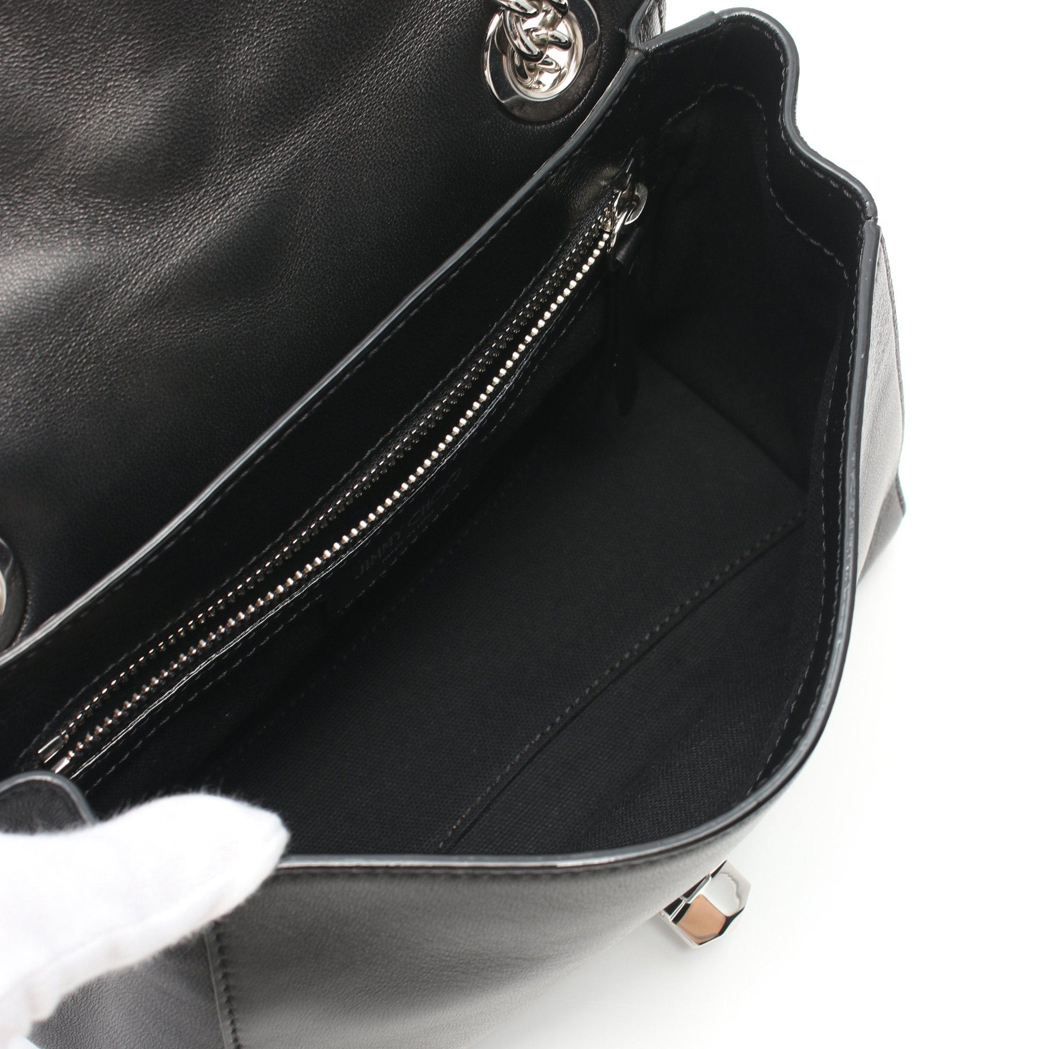 Jimmy Choo Jimmy Choo Double Chain Shoulder Bag Leather Black Size ONE SIZE - 3 Thumbnail