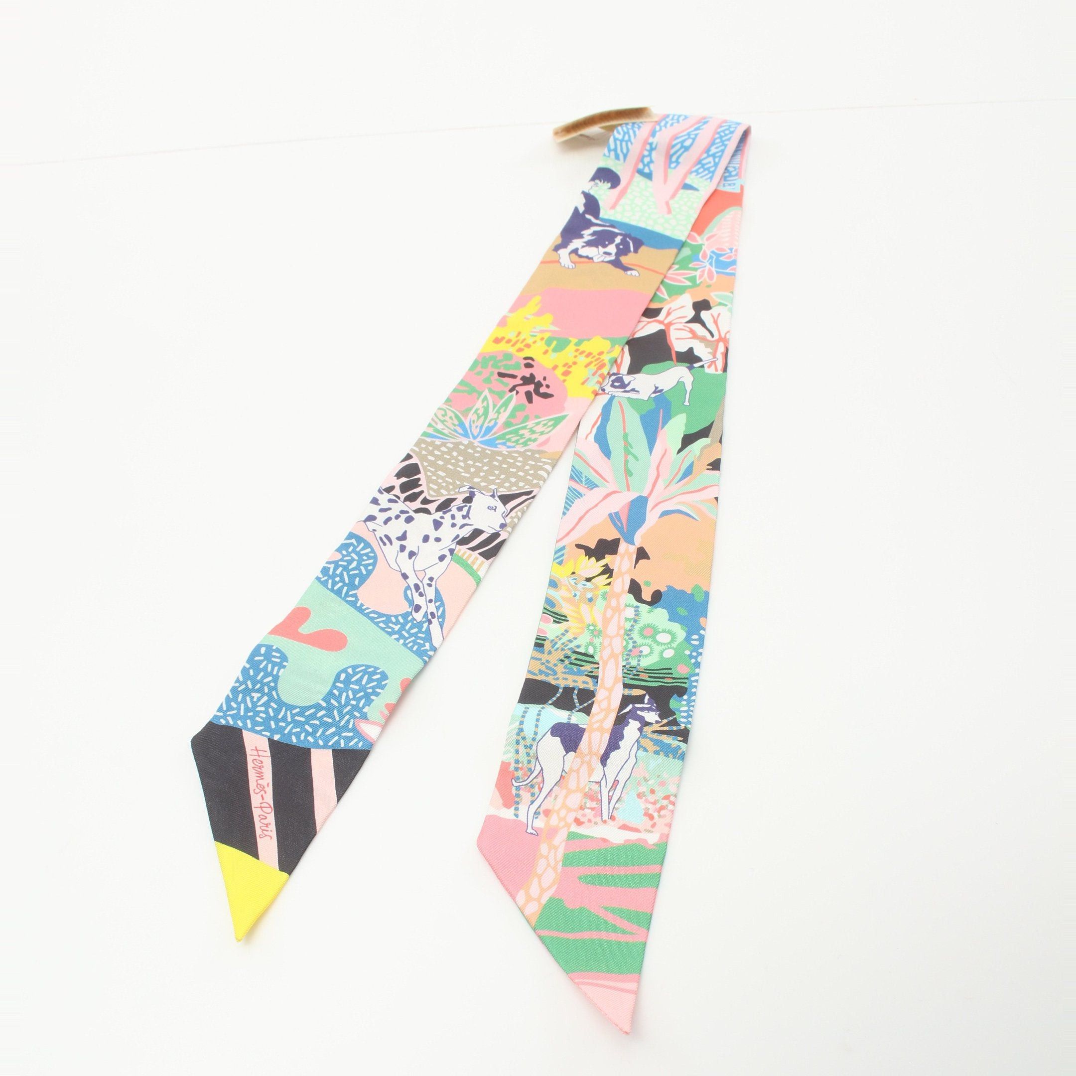 Hermes Hermes Twilly En Liberte Ribbon Scarf Silk Multicolor Size ONE SIZE - 4 Thumbnail