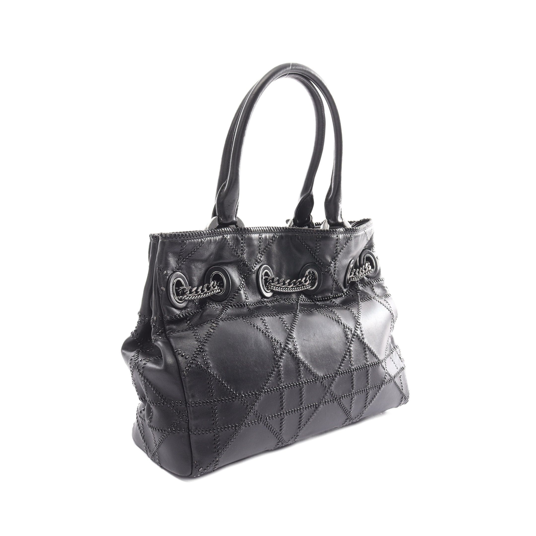 Dior Dior Handbag Tote Bag Chain Leather Black Size ONE SIZE - 2 Thumbnail