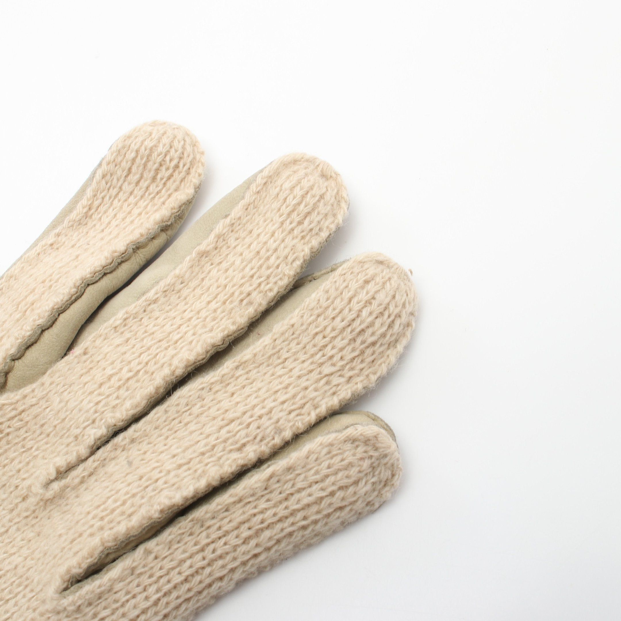 Hermes Hermes Gloves Glove Cashmere Leather Beige Size ONE SIZE - 9 Thumbnail