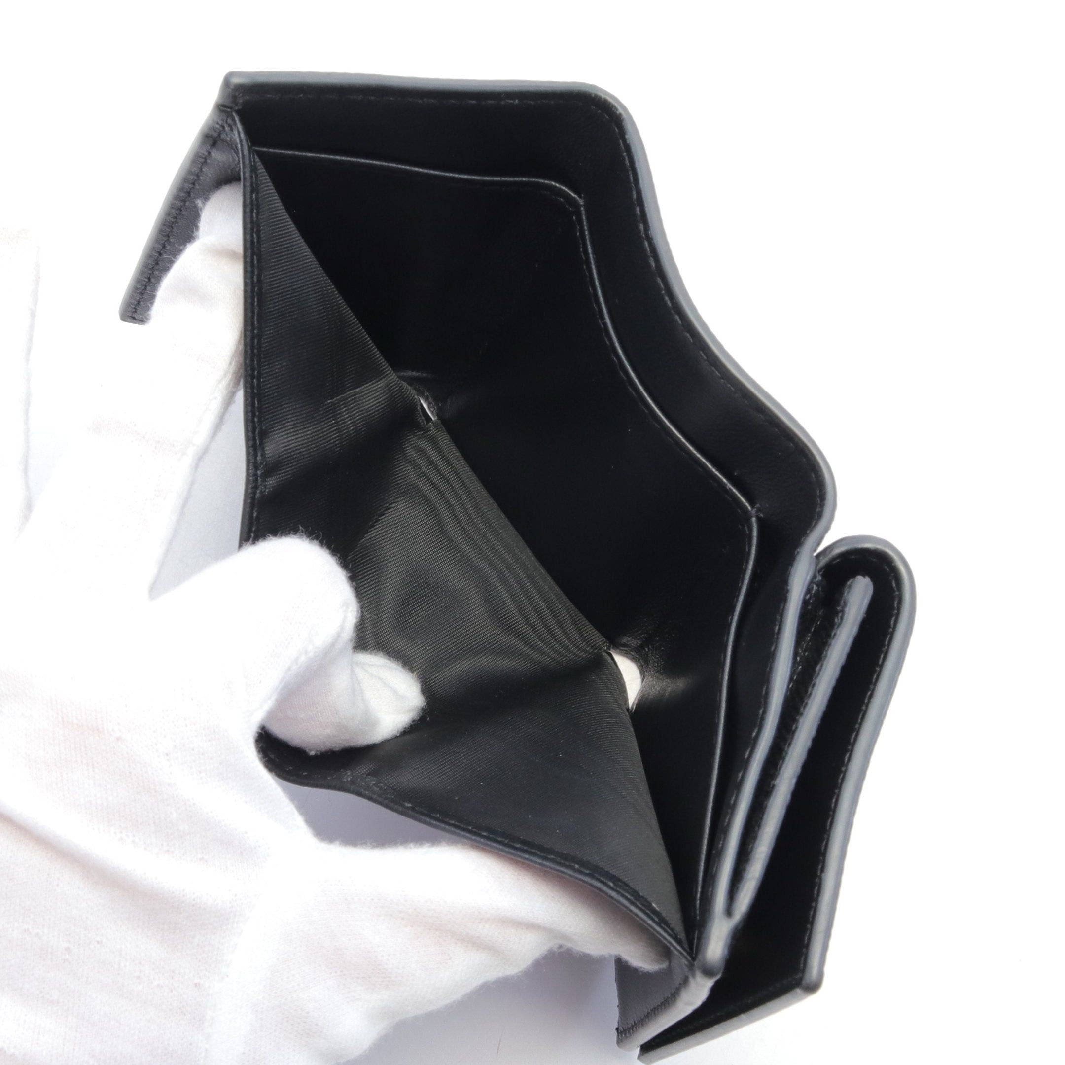 Dior Dior Cd Logo 30 Montaigne Trifold Wallet Compact Leather Black Size ONE SIZE - 5 Thumbnail