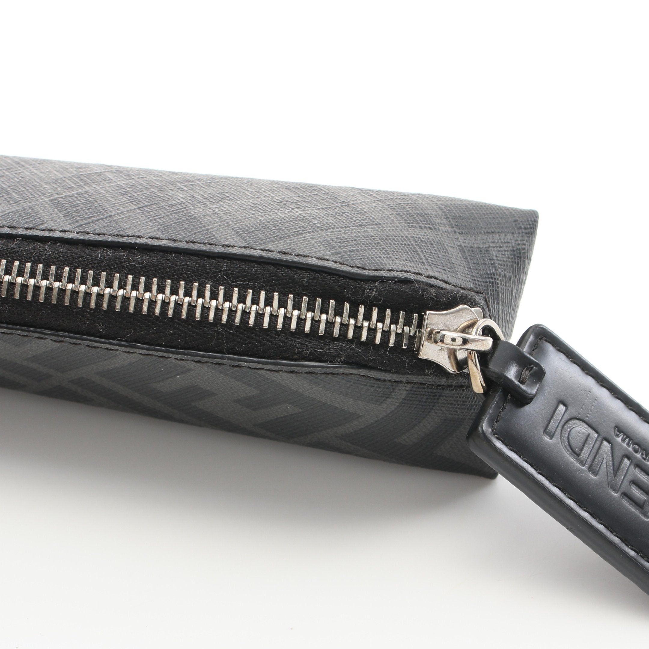 Fendi Fendi Pencil Case Leather Gray Black Size ONE SIZE - 5 Thumbnail
