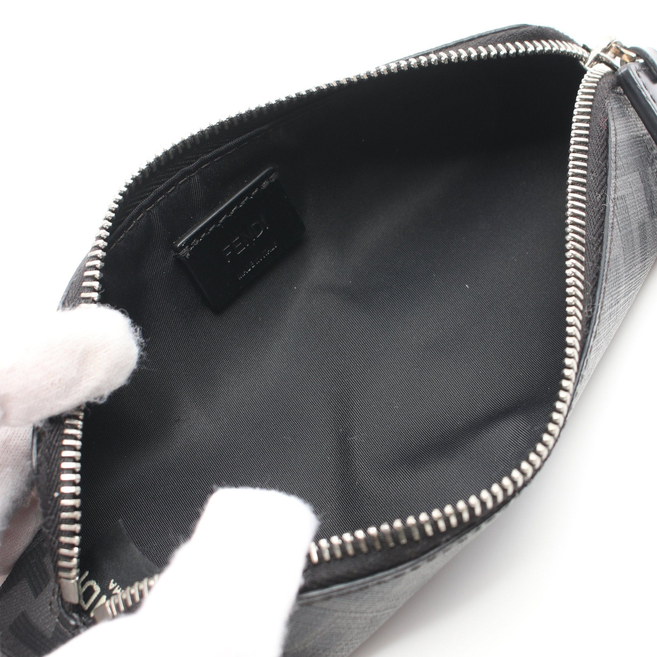 Fendi Fendi Pencil Case Leather Gray Black Size ONE SIZE - 3 Thumbnail