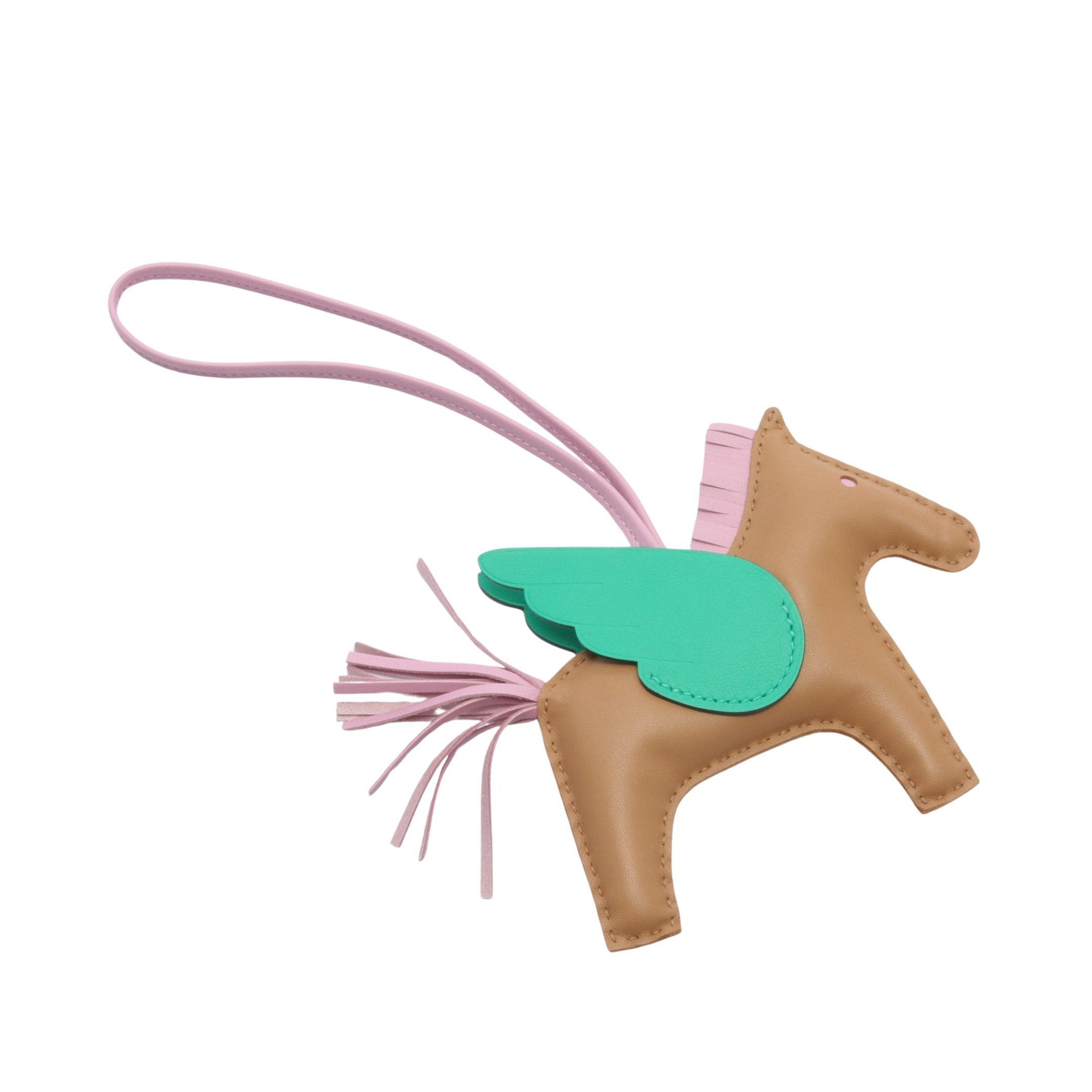 Hermes Hermes Rodeo Pegasus Mm Bag Charm Veau Swift Aagneau Light Brown Dusty Pink Green U Stamp Size ONE SIZE - 2 Thumbnail