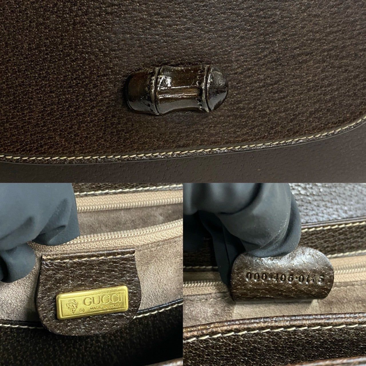 Gucci Gucci Handbag Brown Leather Size ONE SIZE - 3 Thumbnail