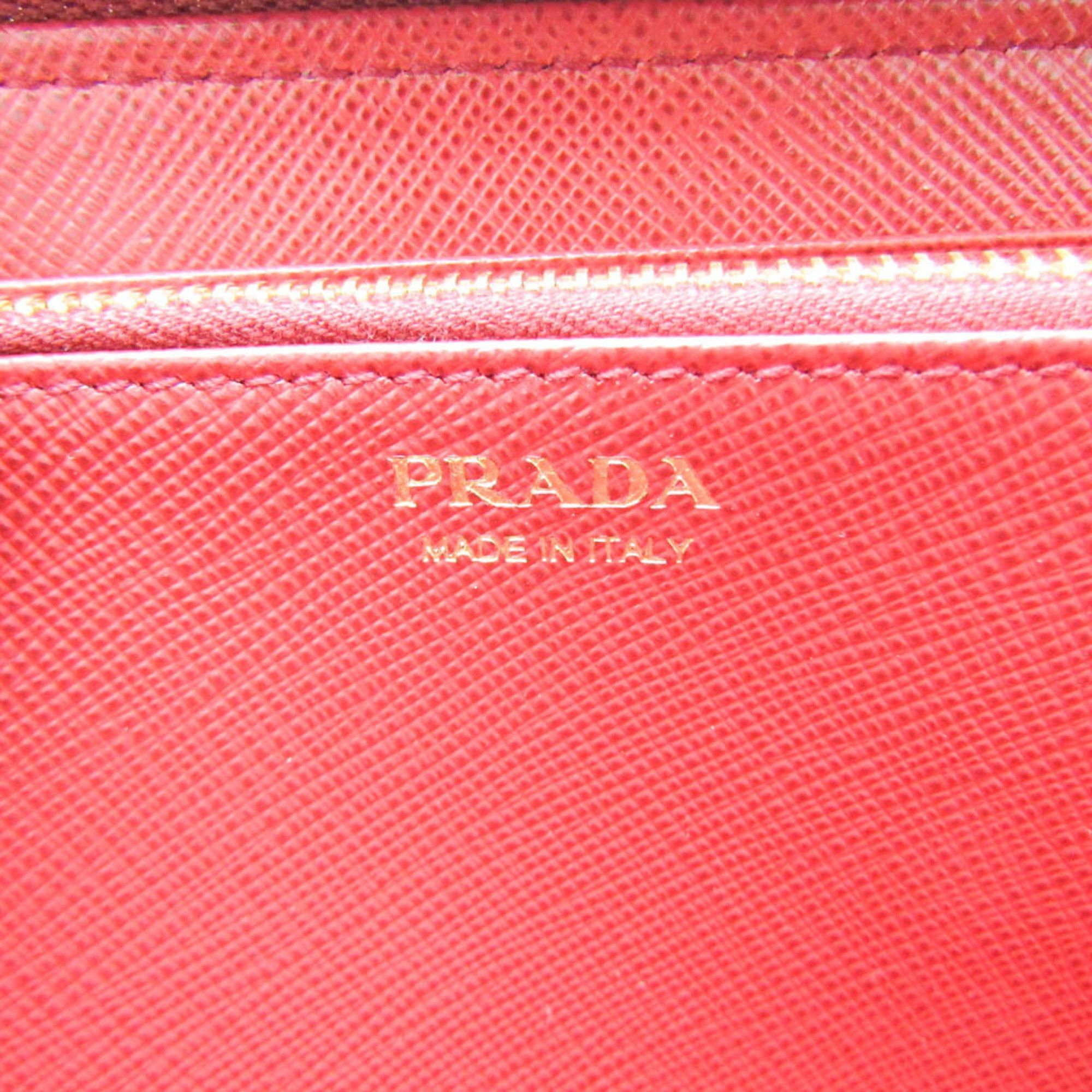 Prada Prada Saffiano SHINE 1ML506 Women's Leather Long Wallet (bi-fold) Red Color Size ONE SIZE - 9 Thumbnail