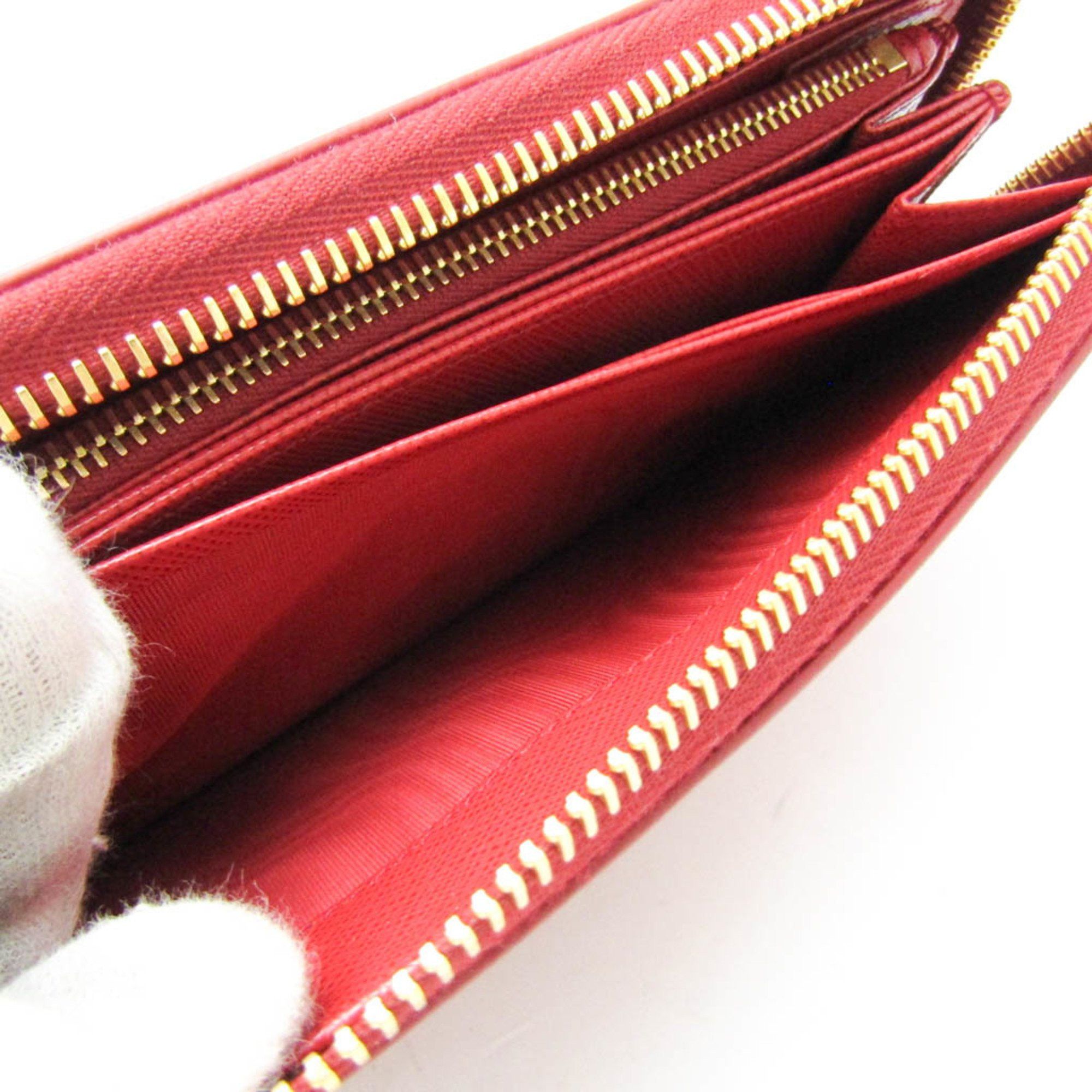 Prada Prada Saffiano SHINE 1ML506 Women's Leather Long Wallet (bi-fold) Red Color Size ONE SIZE - 8 Thumbnail