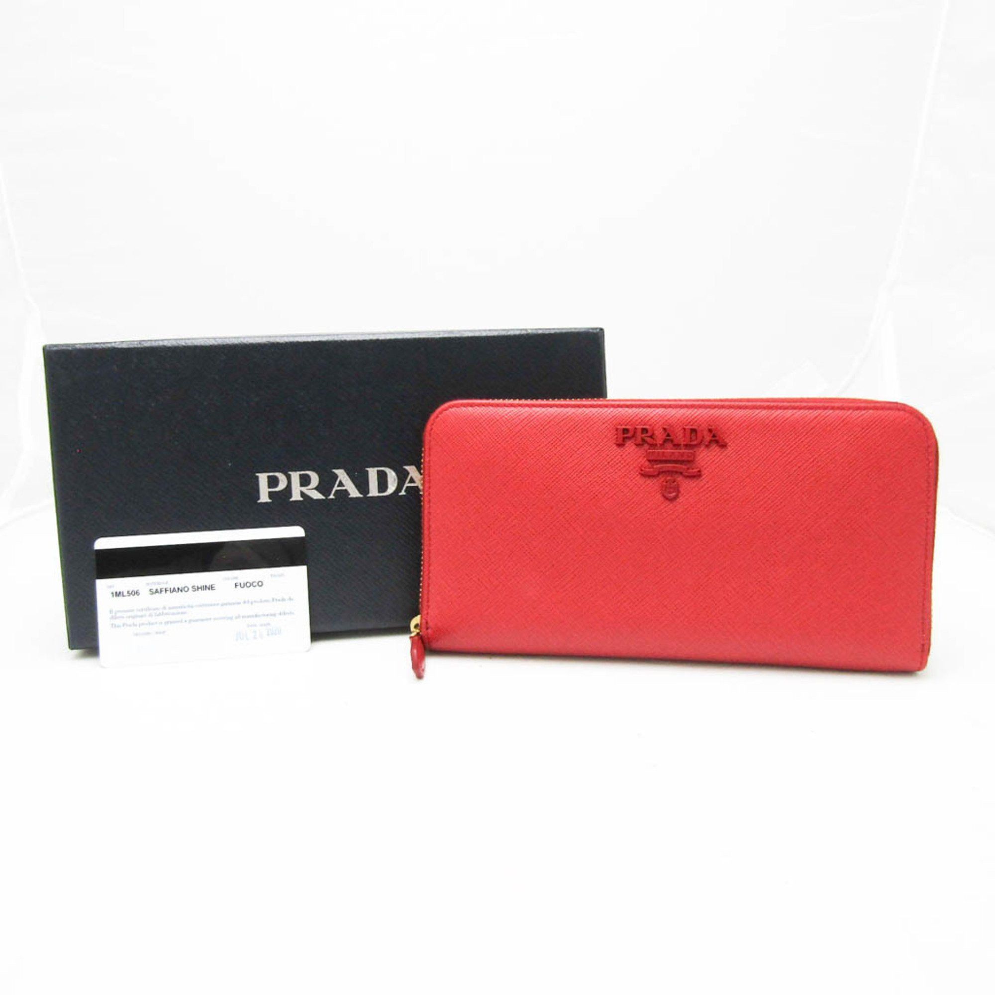 Prada Prada Saffiano SHINE 1ML506 Women's Leather Long Wallet (bi-fold) Red Color Size ONE SIZE - 11 Thumbnail