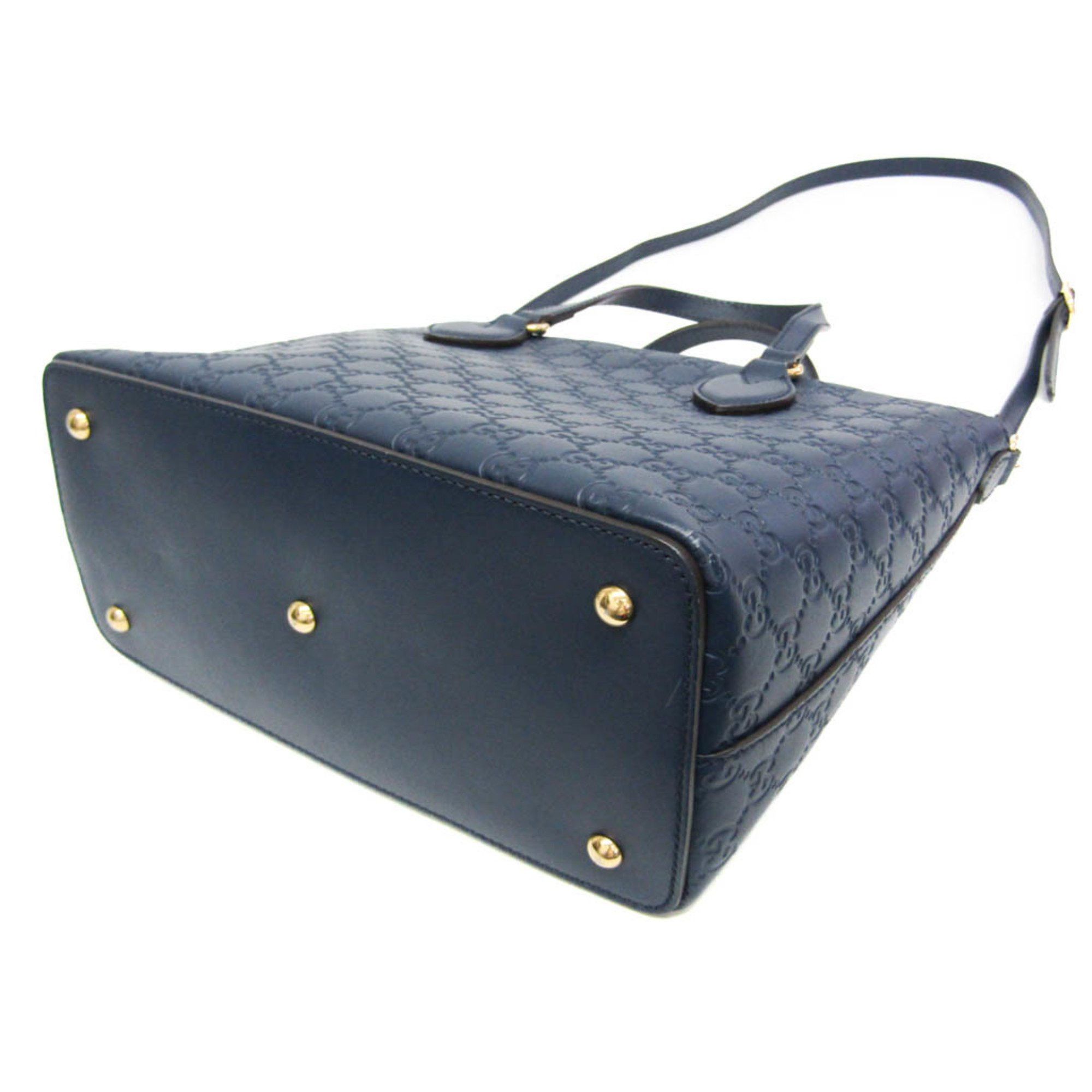 Gucci Gucci Guccissima 428226 Women's Leather Handbag,Shoulder Bag Blue Size ONE SIZE - 2 Thumbnail