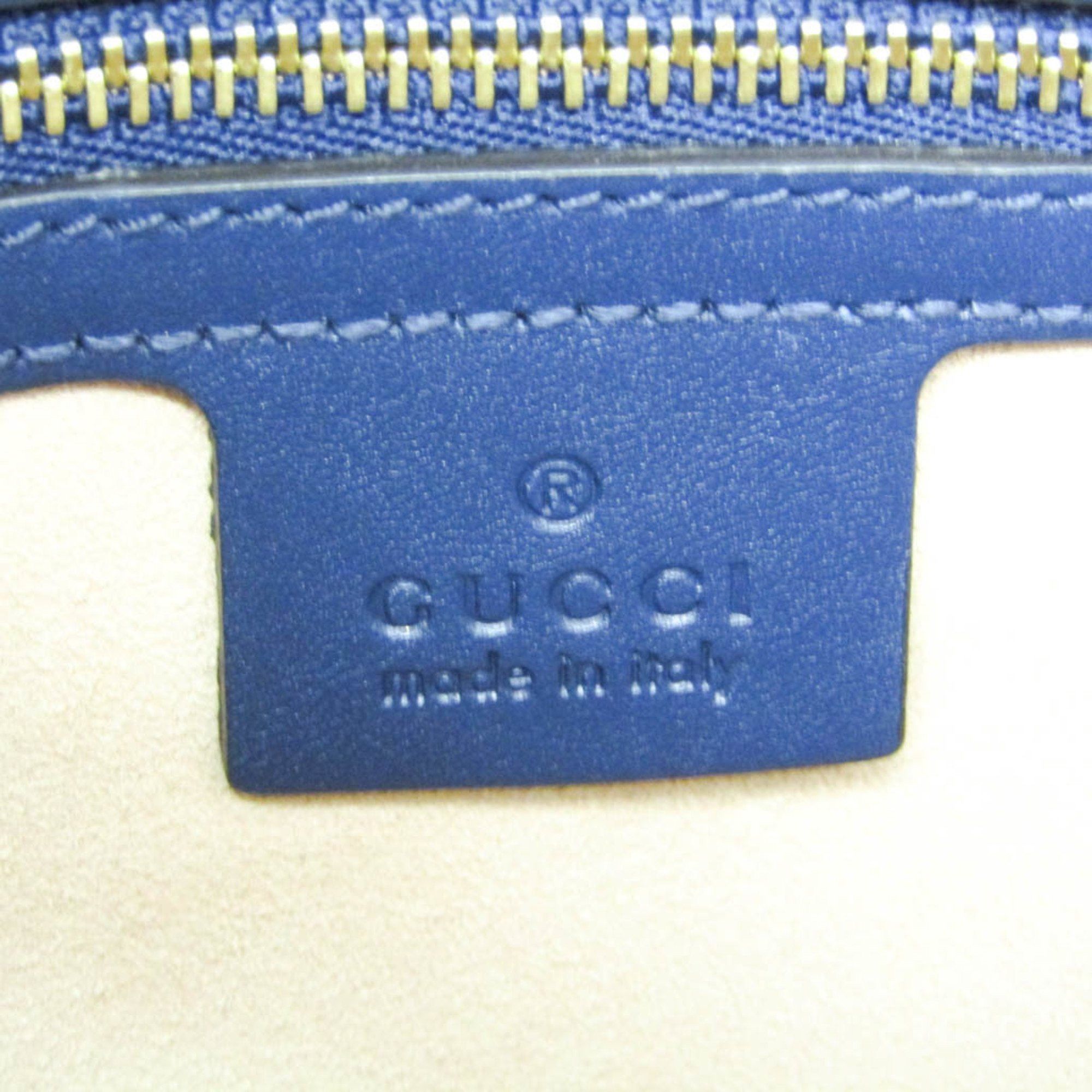 Gucci Gucci Guccissima 428226 Women's Leather Handbag,Shoulder Bag Blue Size ONE SIZE - 12 Thumbnail