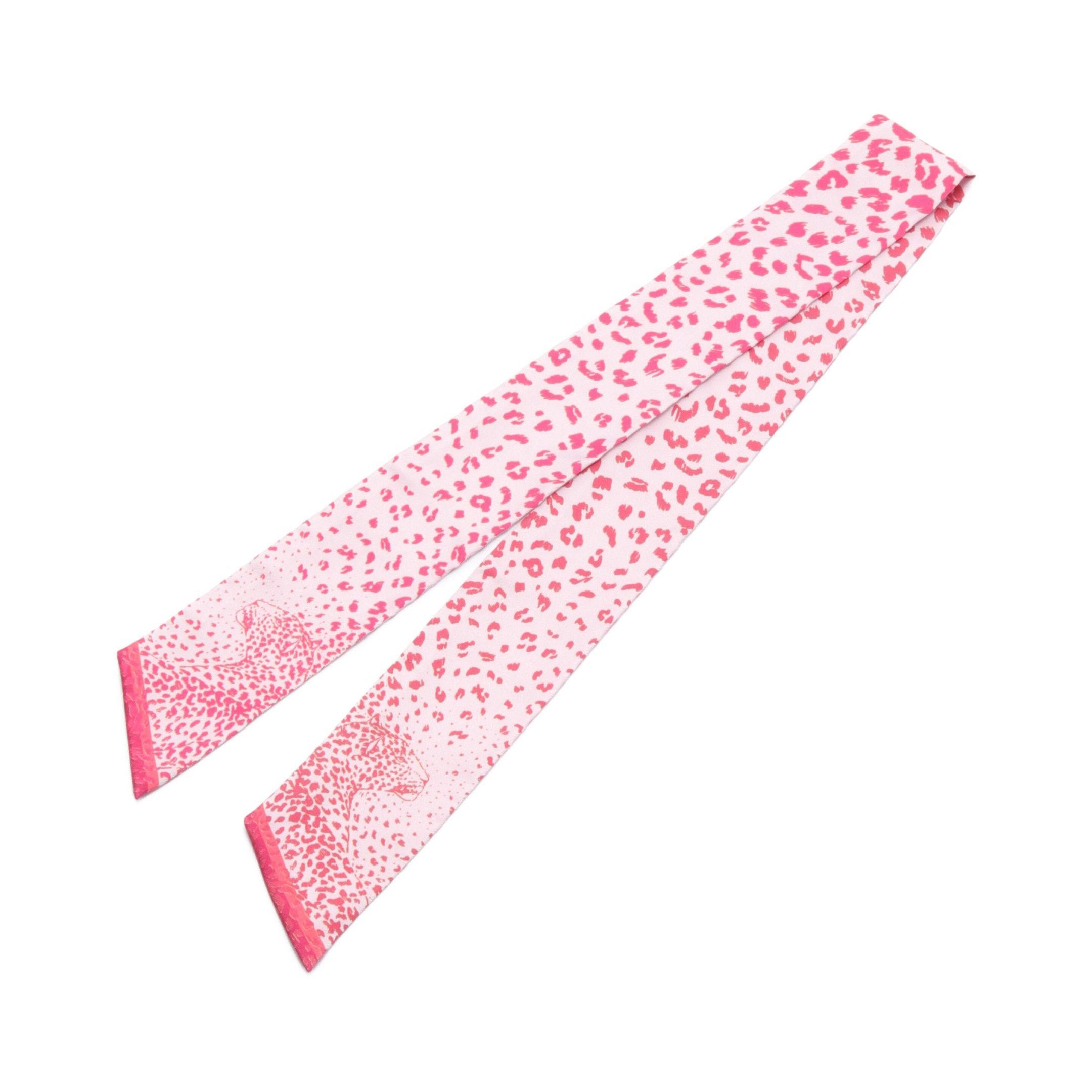 Cartier Cartier Bandeau Panthère Ribbon Scarf Leopard Silk Pink Purple Red Size ONE SIZE - 3 Thumbnail