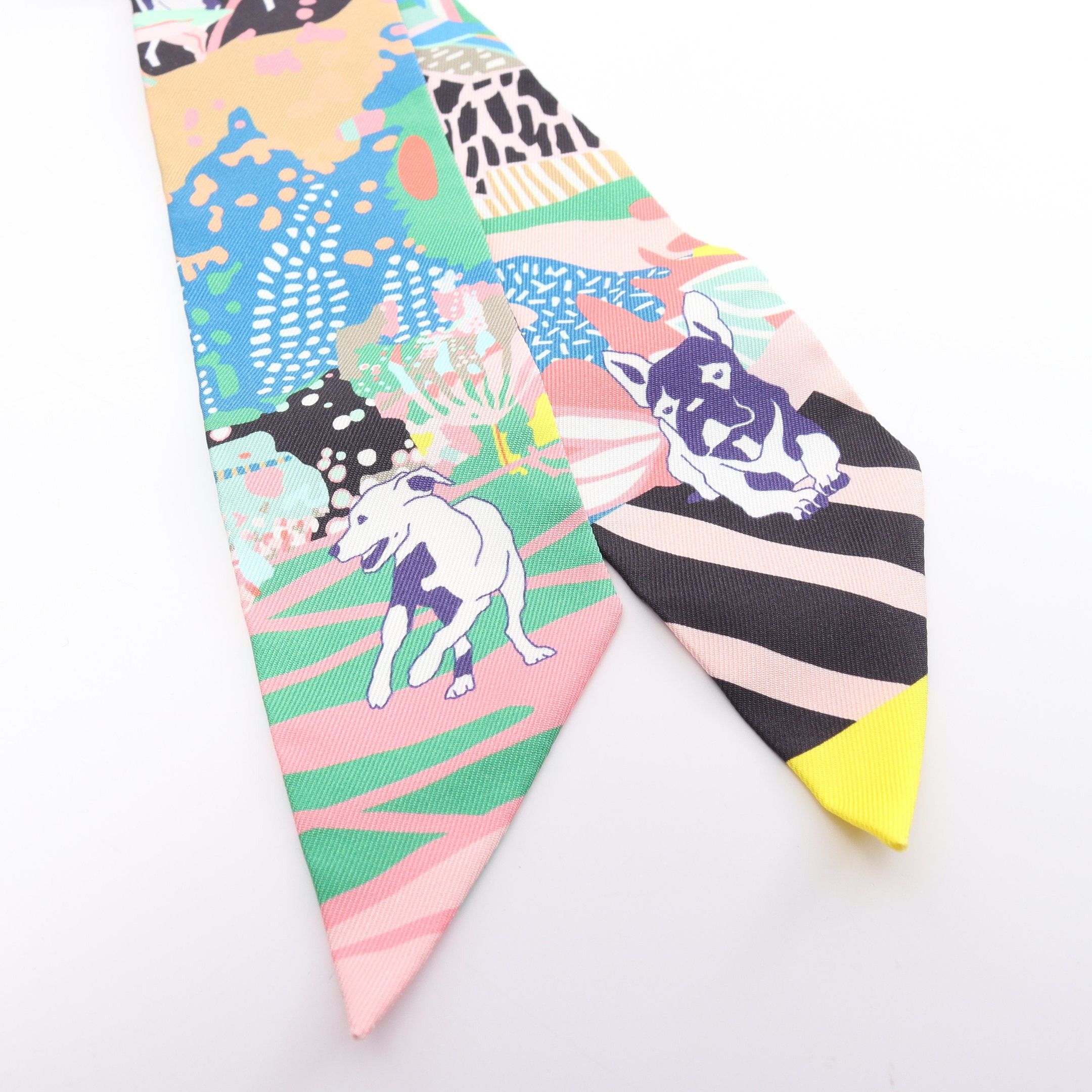 Hermes Hermes Twilly En Liberte Ribbon Scarf Silk Pink Multicolor Size ONE SIZE - 6 Thumbnail