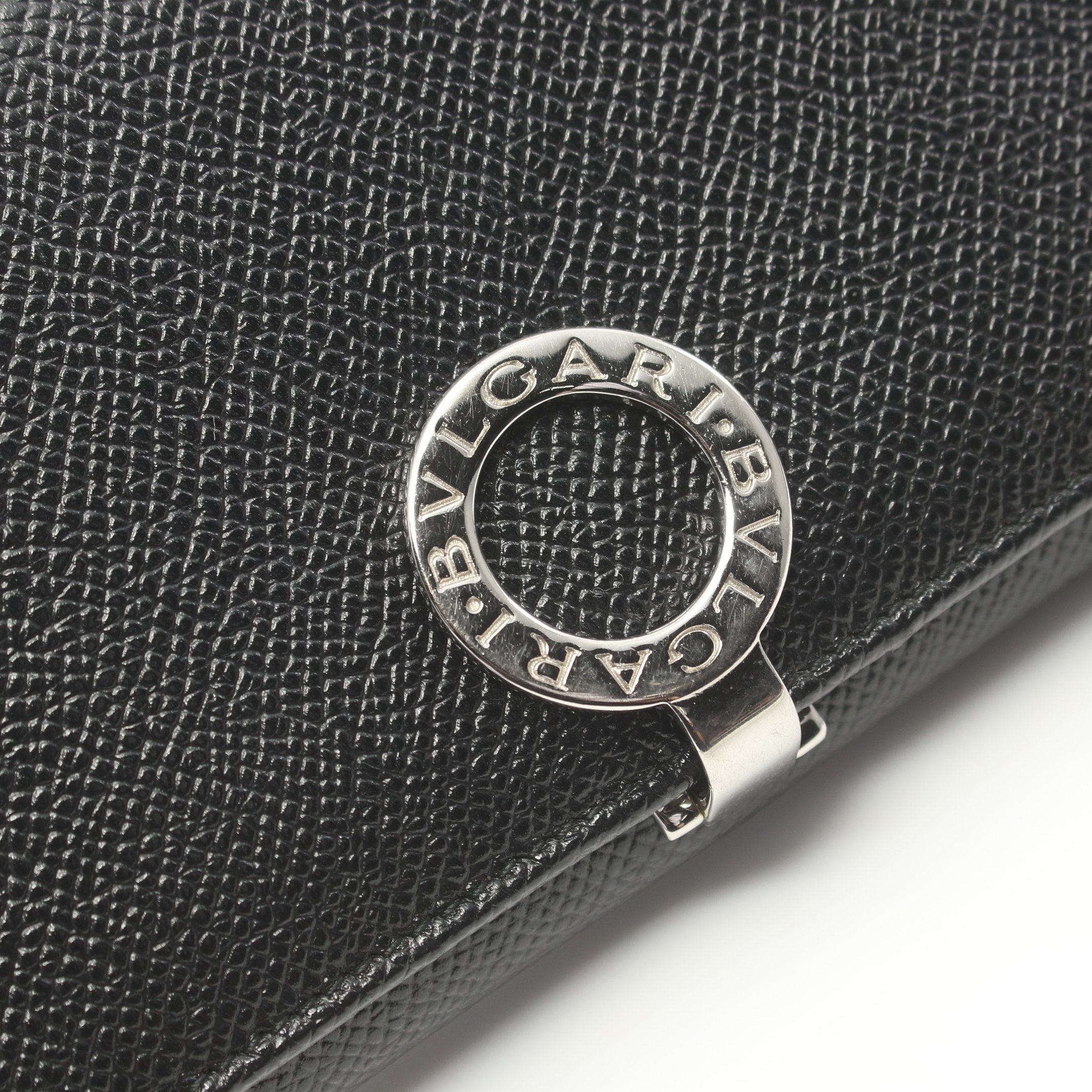 Bvlgari Bvlgari Bulgari Clip Bi-Fold Long Wallet Leather Black Size ONE SIZE - 7 Thumbnail