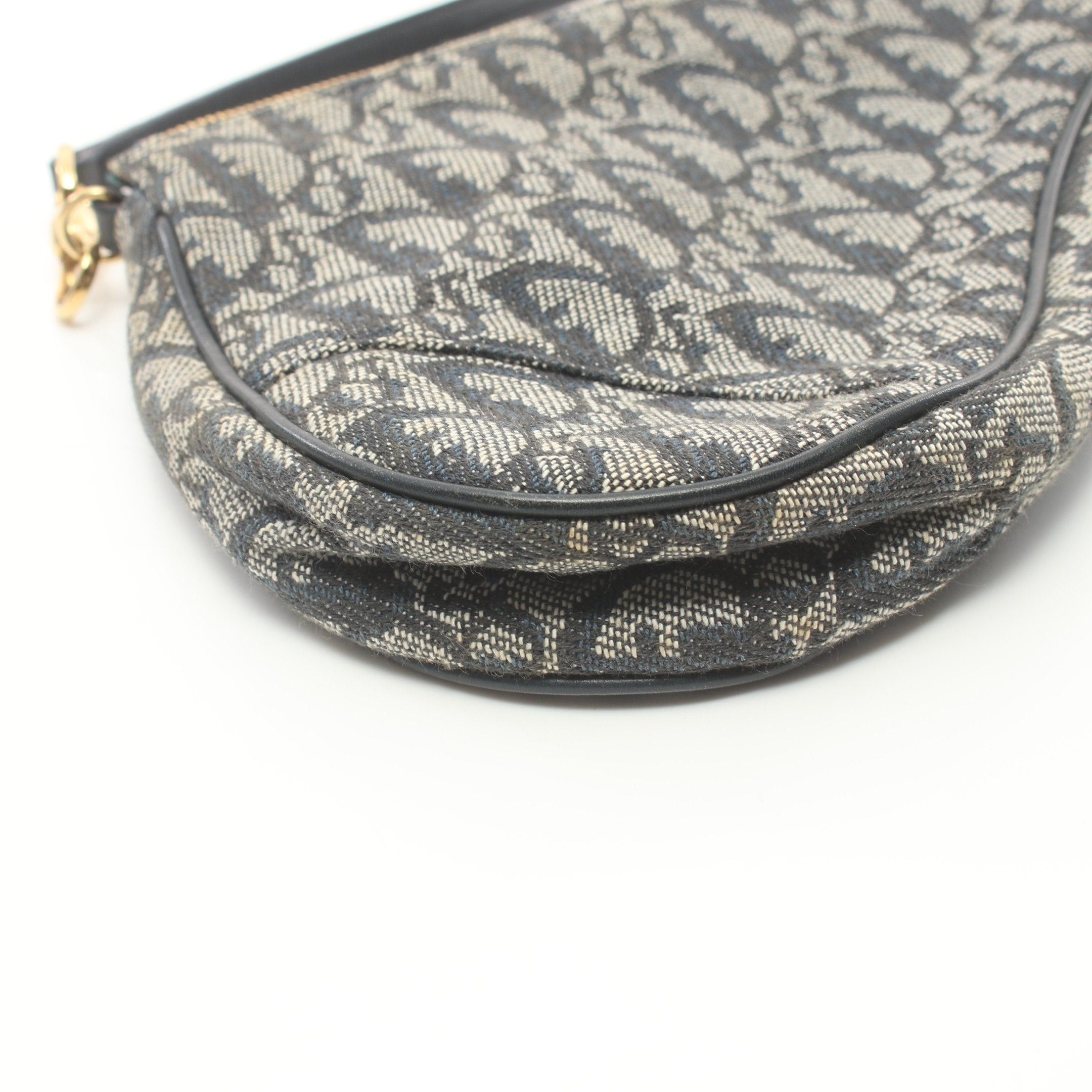 Dior Dior Saddle Trotter Accessory Pouch Handbag Canvas Leather Gray Navy Size ONE SIZE - 6 Thumbnail