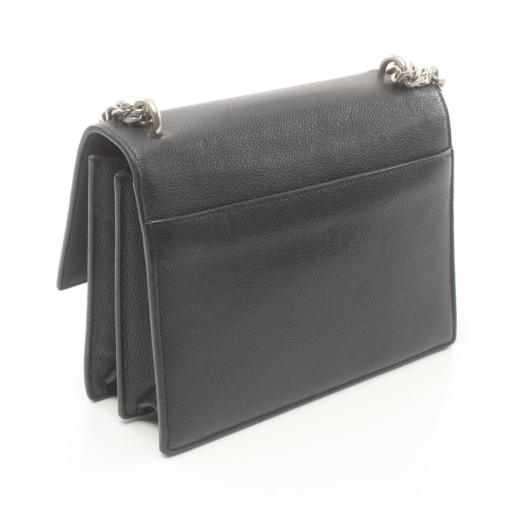 Yves Saint Laurent Yves Saint Laurent Ysl Logo Chain Shoulder Bag Leather Black Size ONE SIZE - 2 Thumbnail