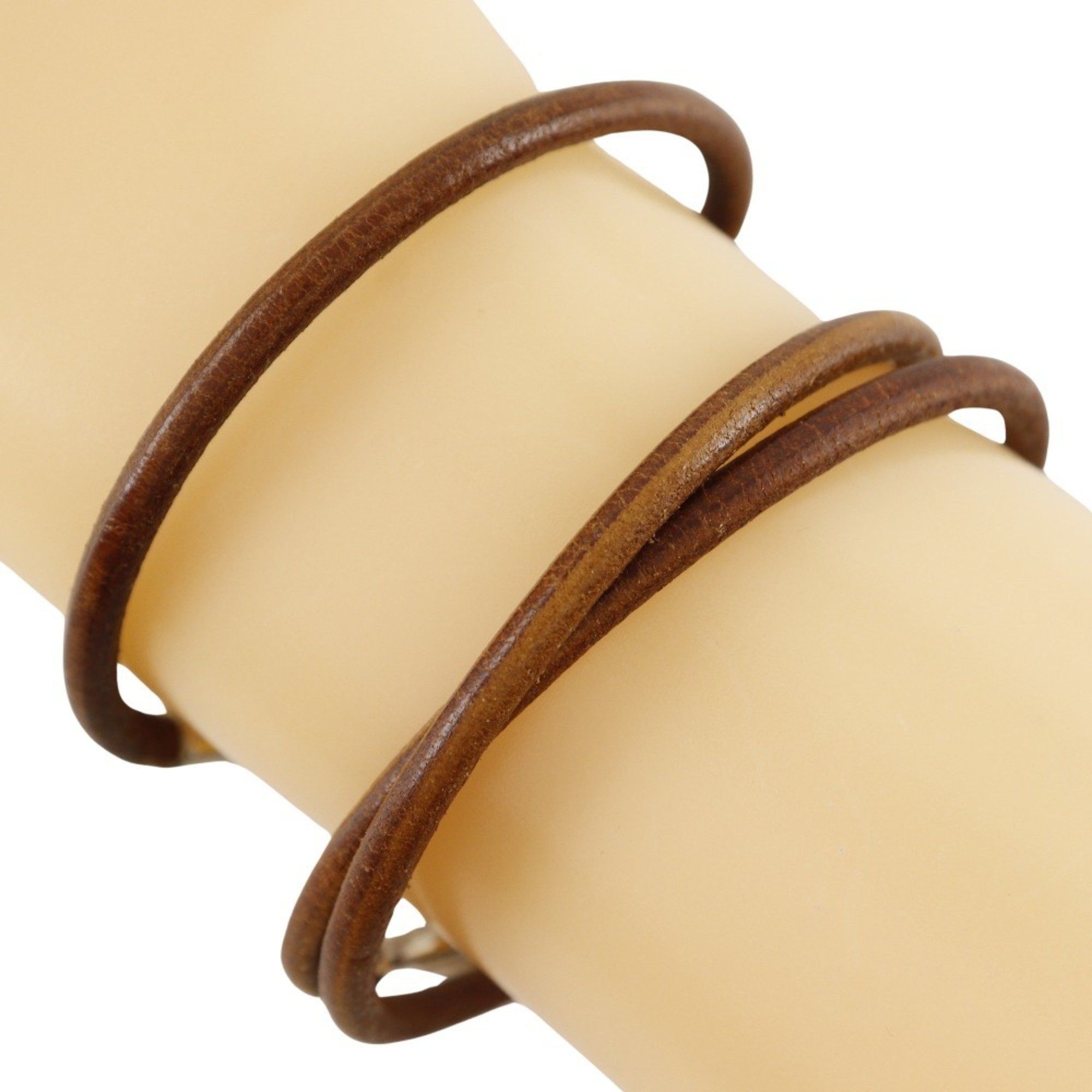 Hermes Hermes Jumbo Bracelet Choker Set Leather Brown Approx. 9.9g Women's Size ONE SIZE - 3 Thumbnail