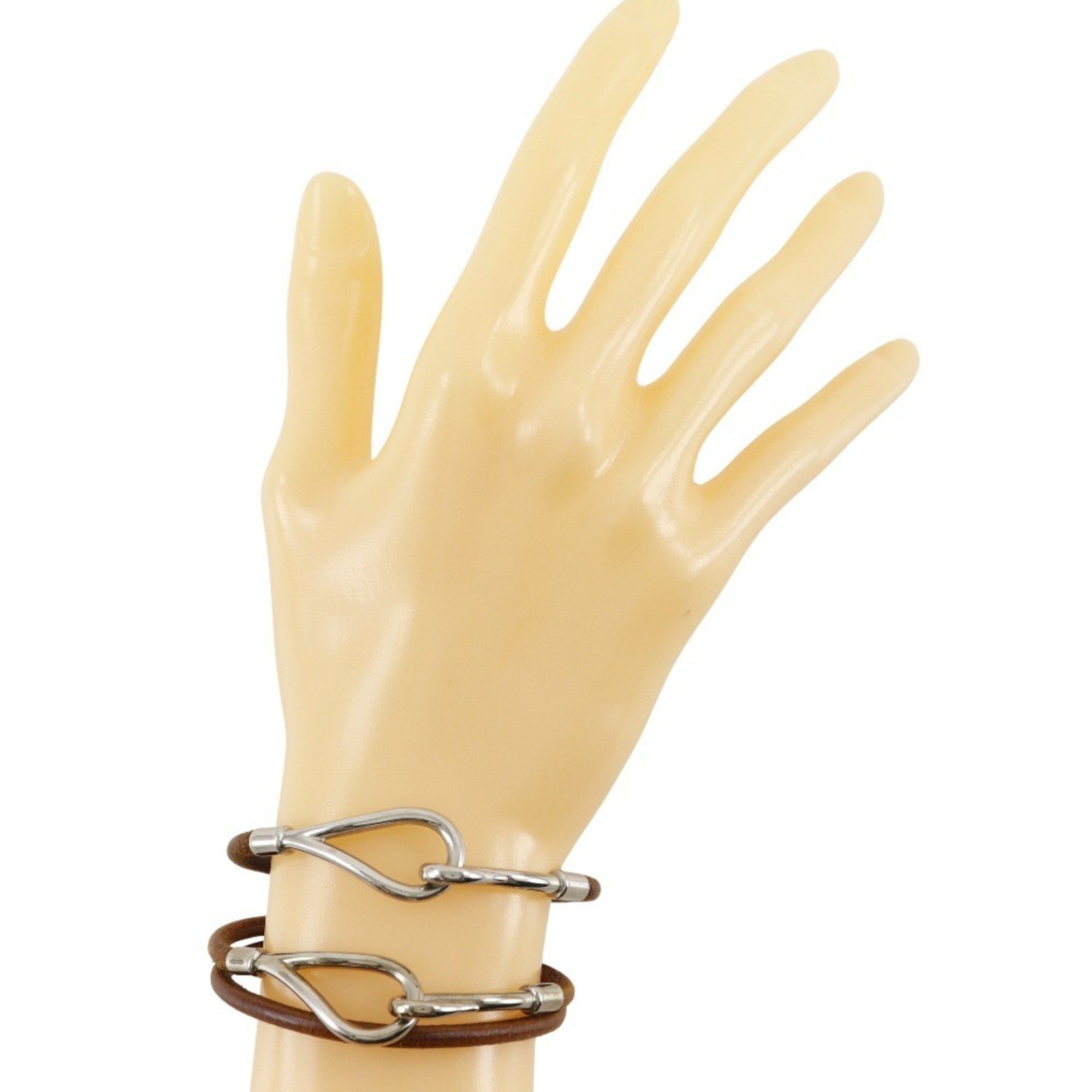 Hermes Hermes Jumbo Bracelet Choker Set Leather Brown Approx. 9.9g Women's Size ONE SIZE - 2 Thumbnail